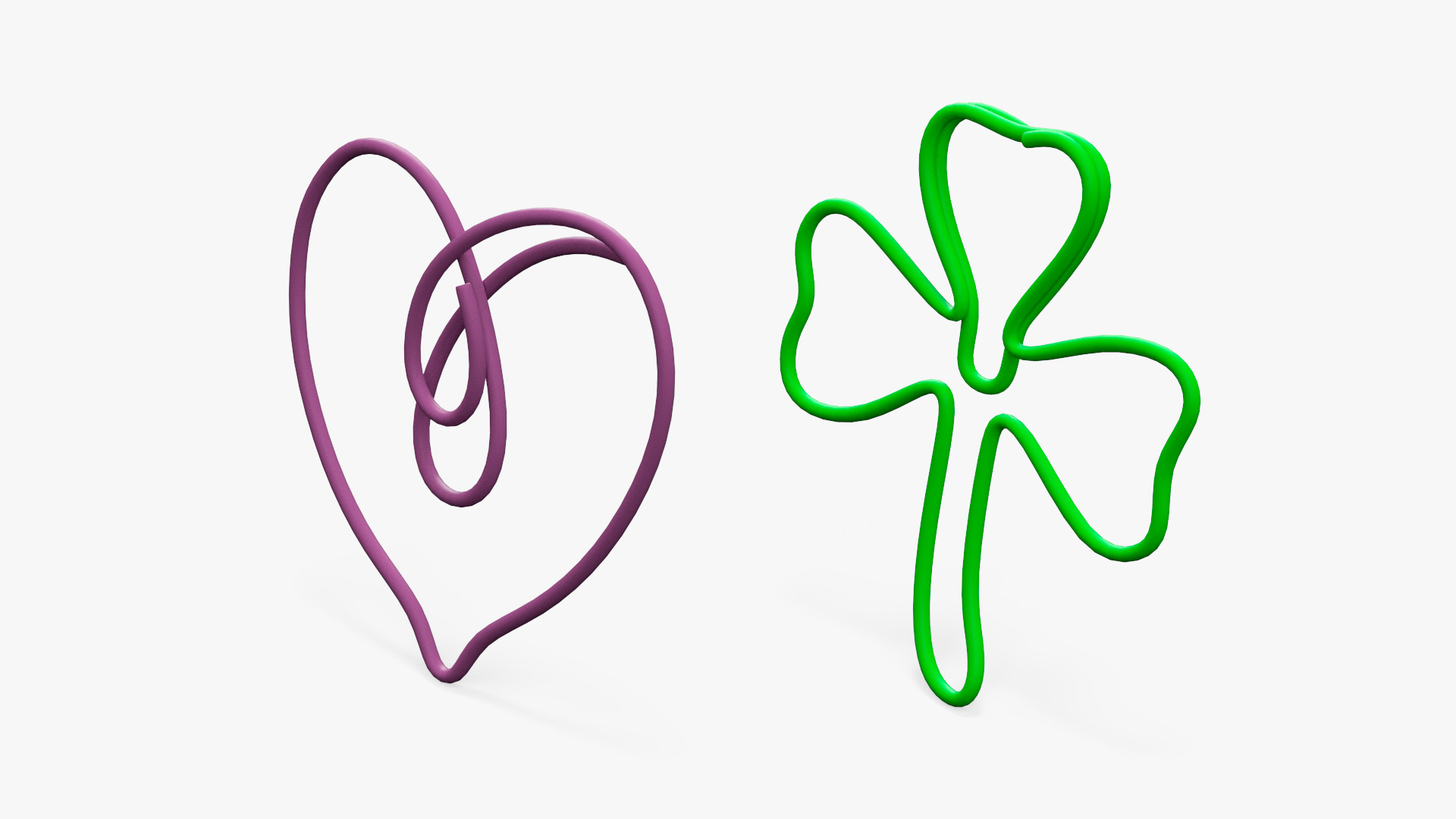 3D model Colored Curly Paper Clips