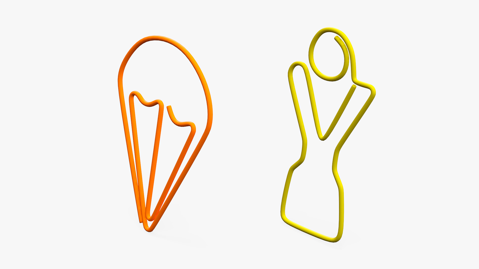 3D model Colored Curly Paper Clips