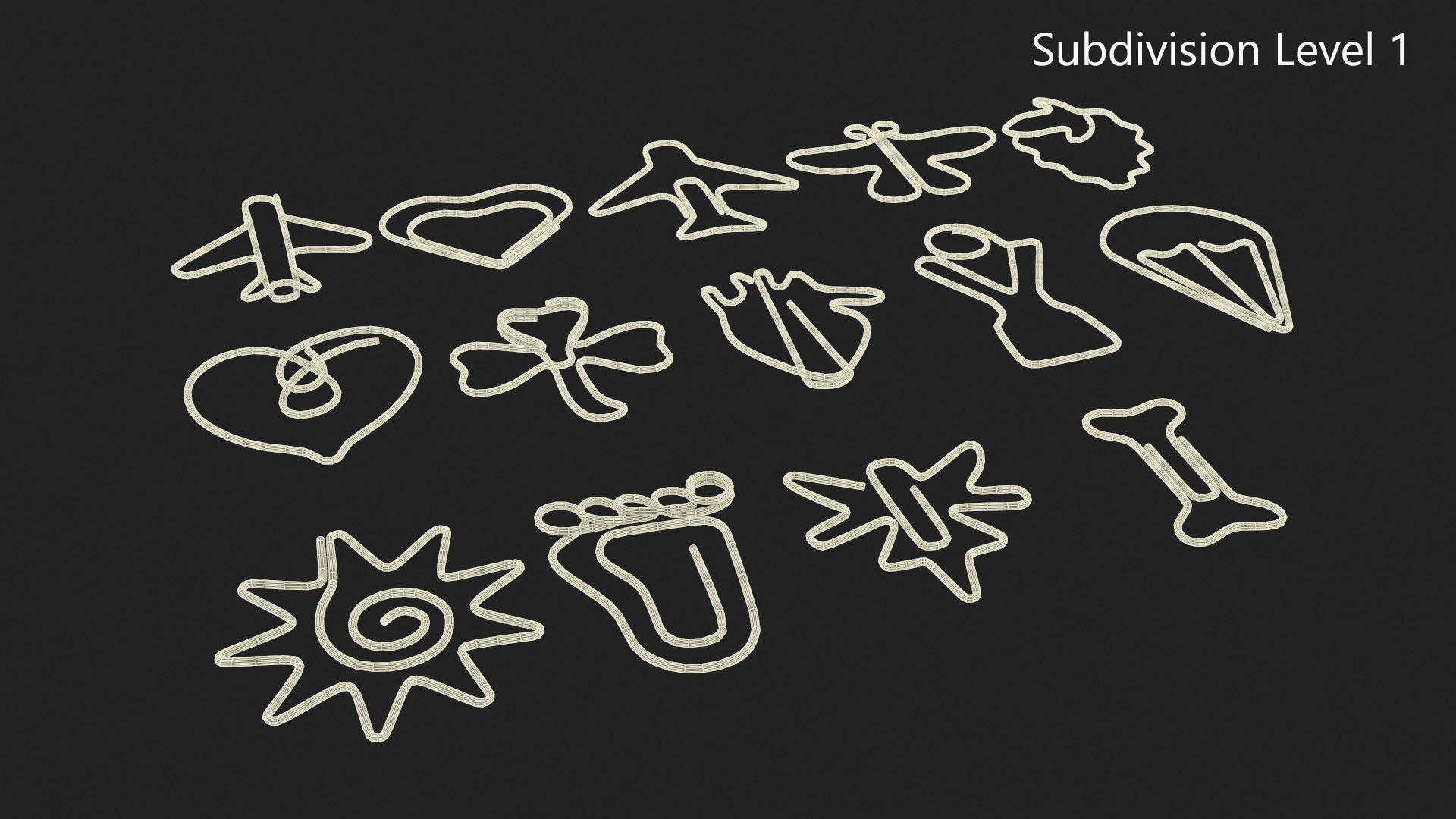 3D model Colored Curly Paper Clips