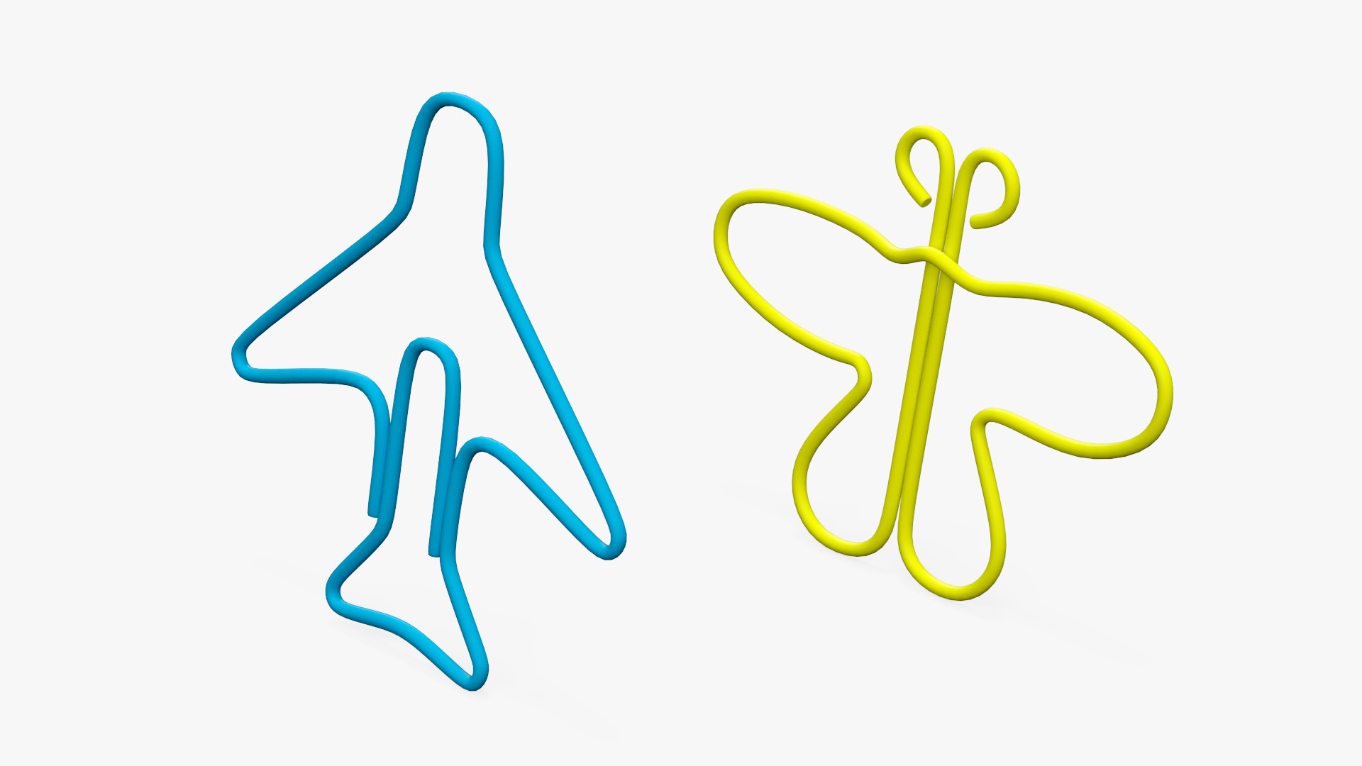 3D model Colored Curly Paper Clips
