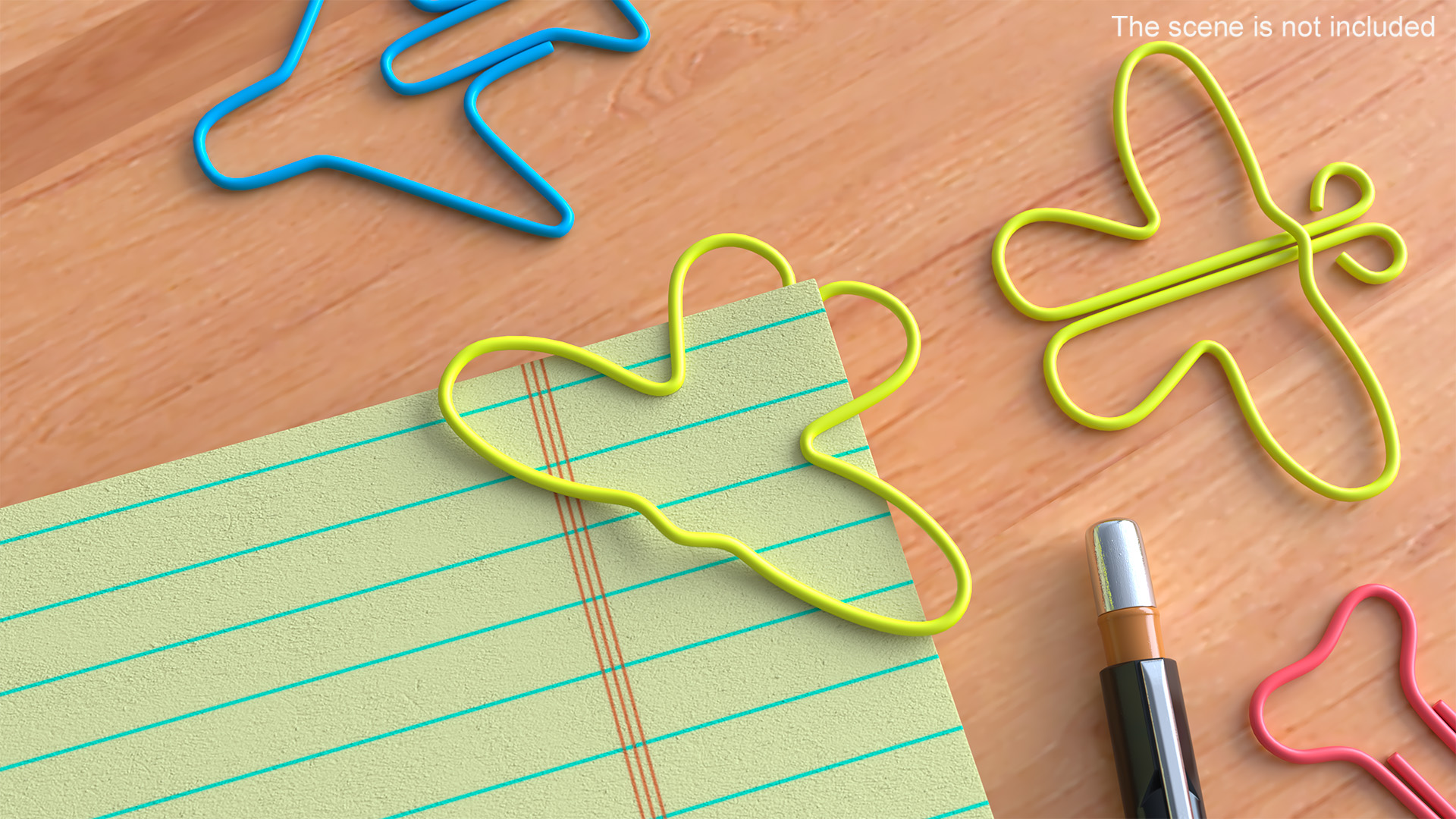 3D model Colored Curly Paper Clips