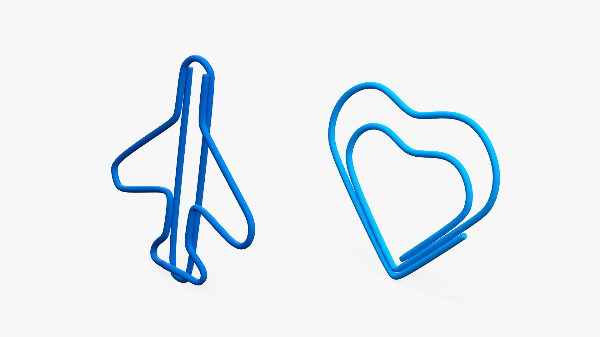 3D model Colored Curly Paper Clips