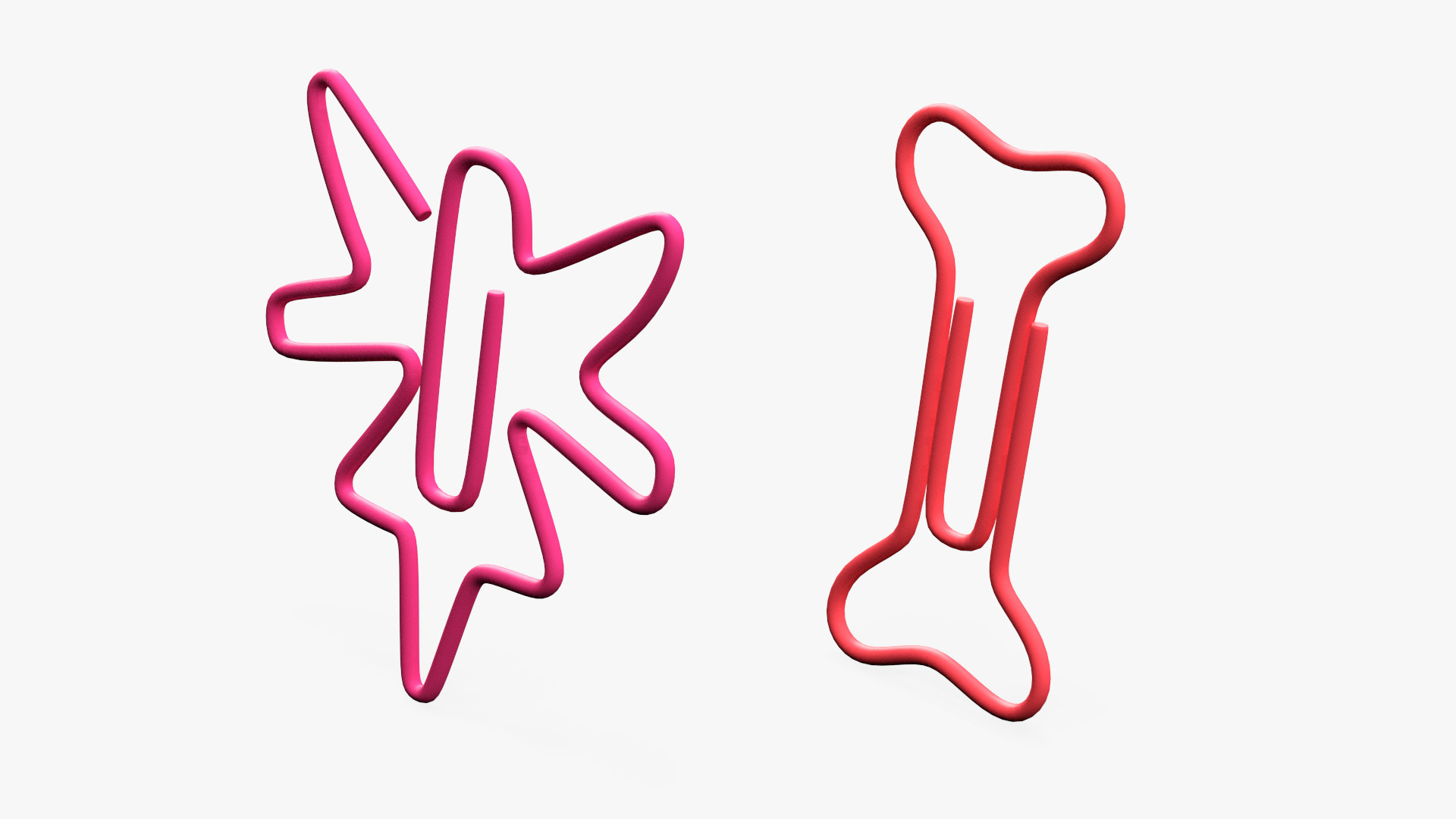 3D model Colored Curly Paper Clips