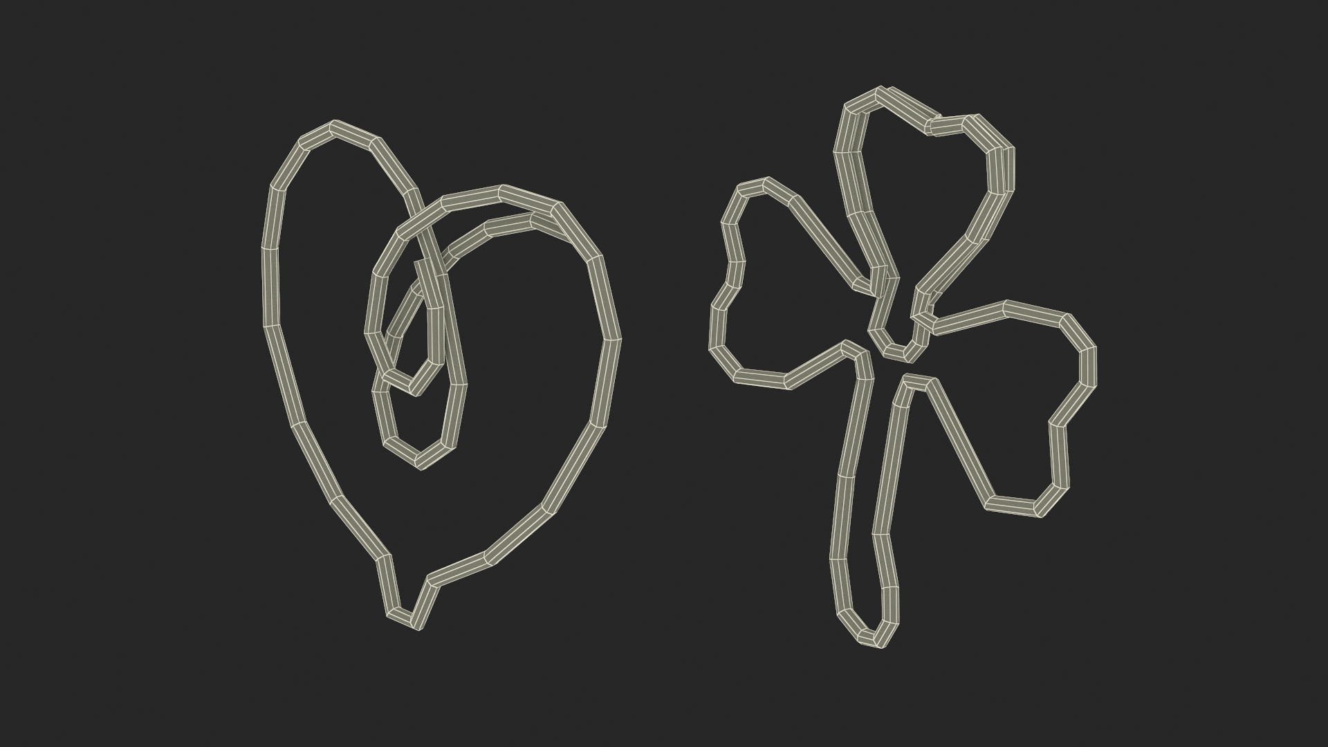 3D model Colored Curly Paper Clips