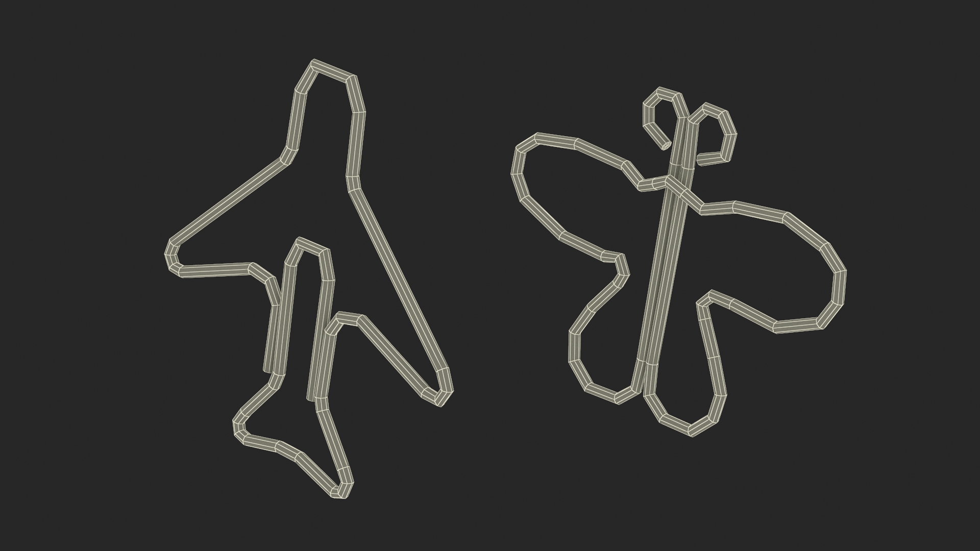 3D model Colored Curly Paper Clips