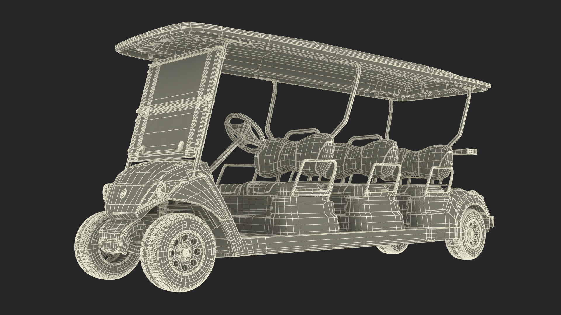 3D Six Seat Golf Electric Car Yamaha model