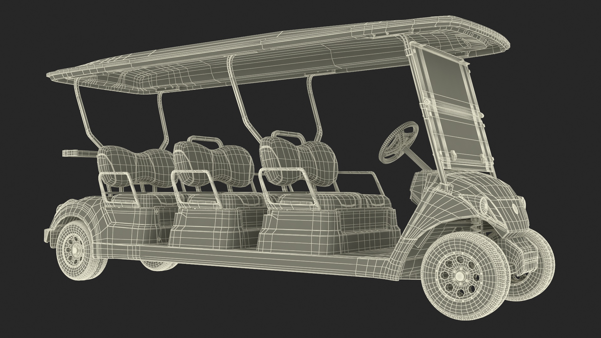 3D Six Seat Golf Electric Car Yamaha model