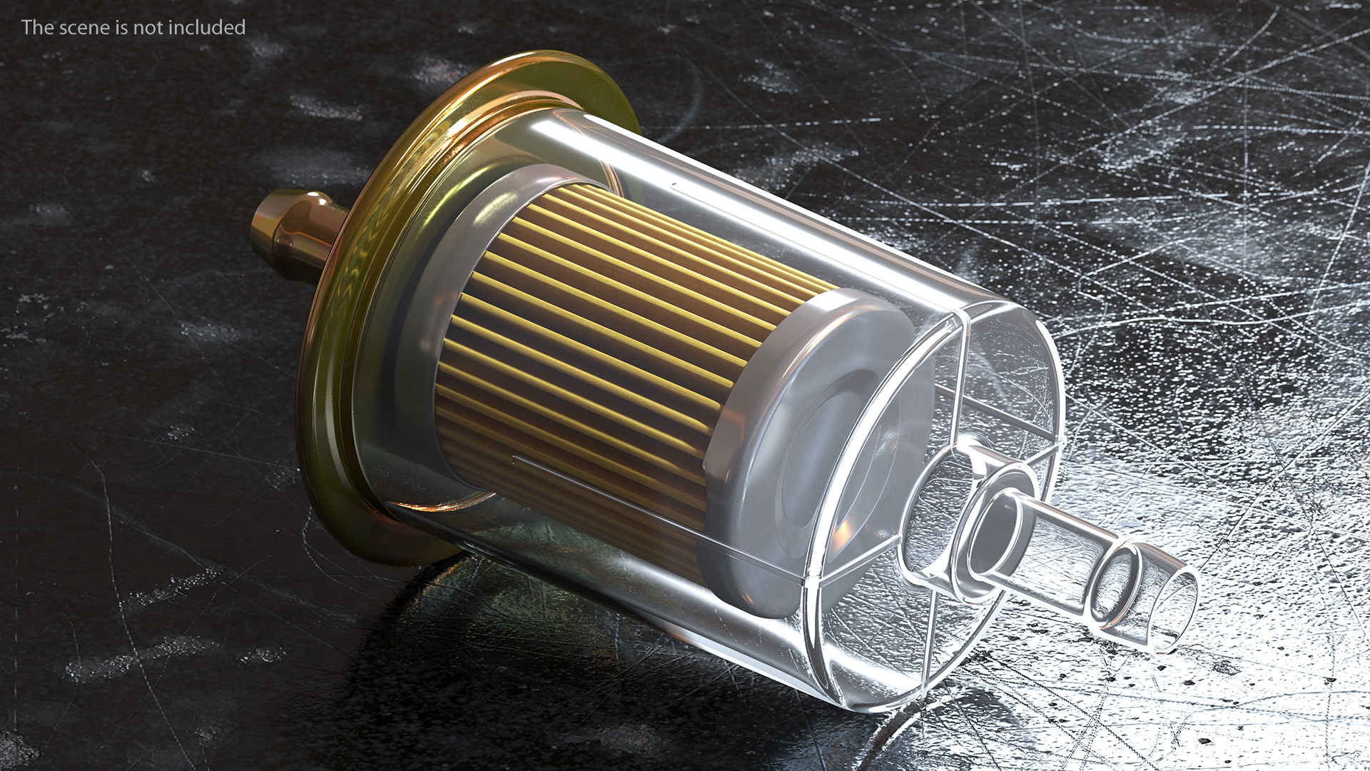 3D Universal Inline Fuel Filter with Metal Cap model