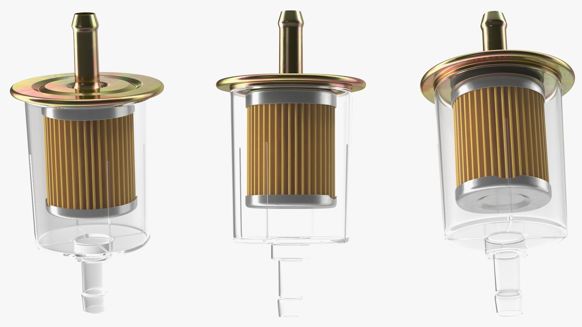 3D Universal Inline Fuel Filter with Metal Cap model