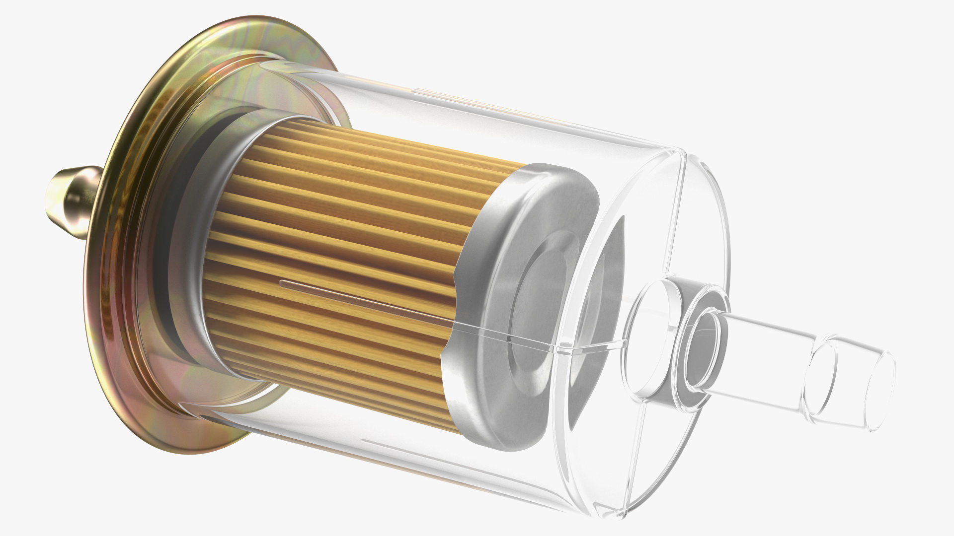 3D Universal Inline Fuel Filter with Metal Cap model