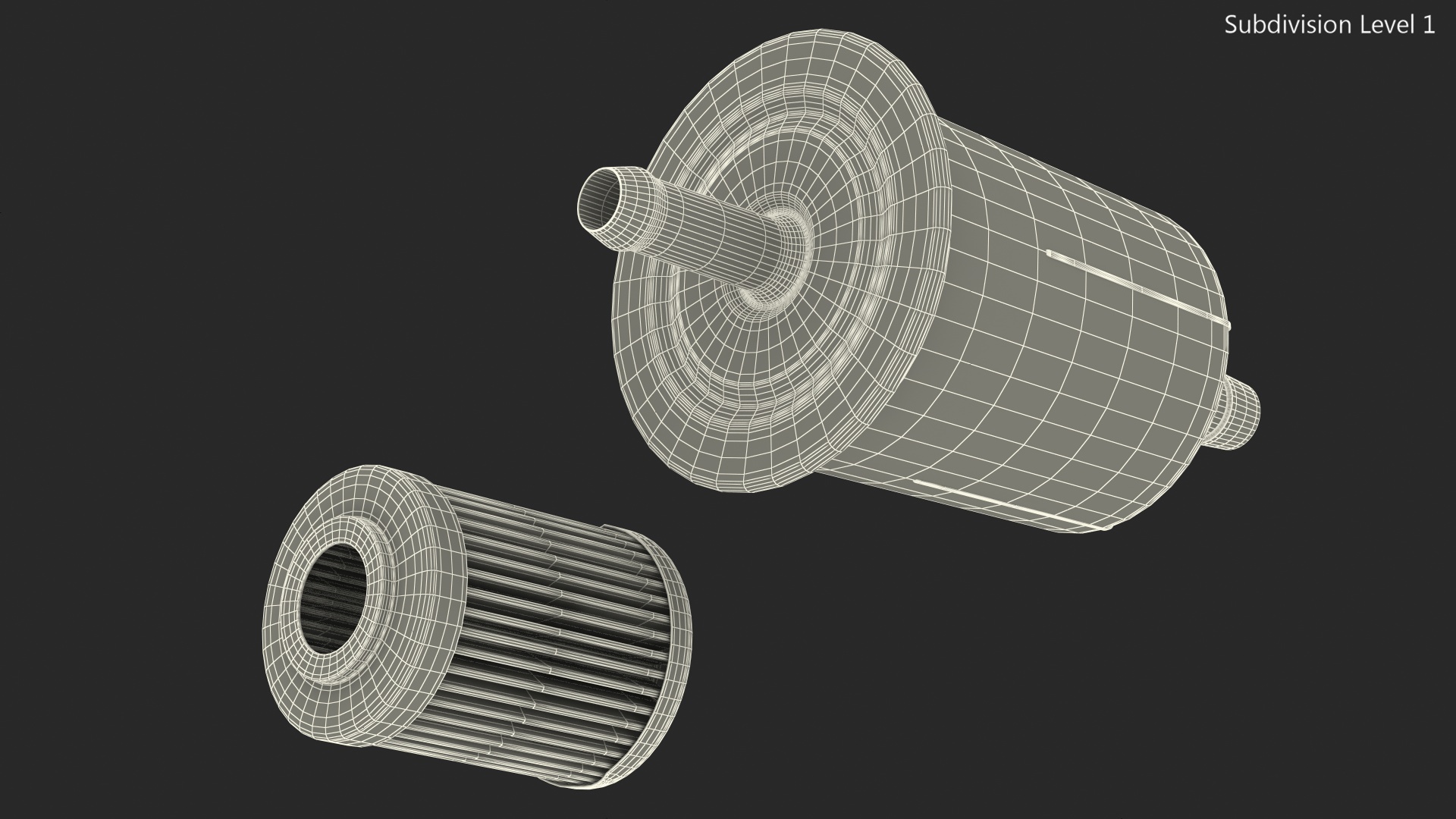 3D Universal Inline Fuel Filter with Metal Cap model