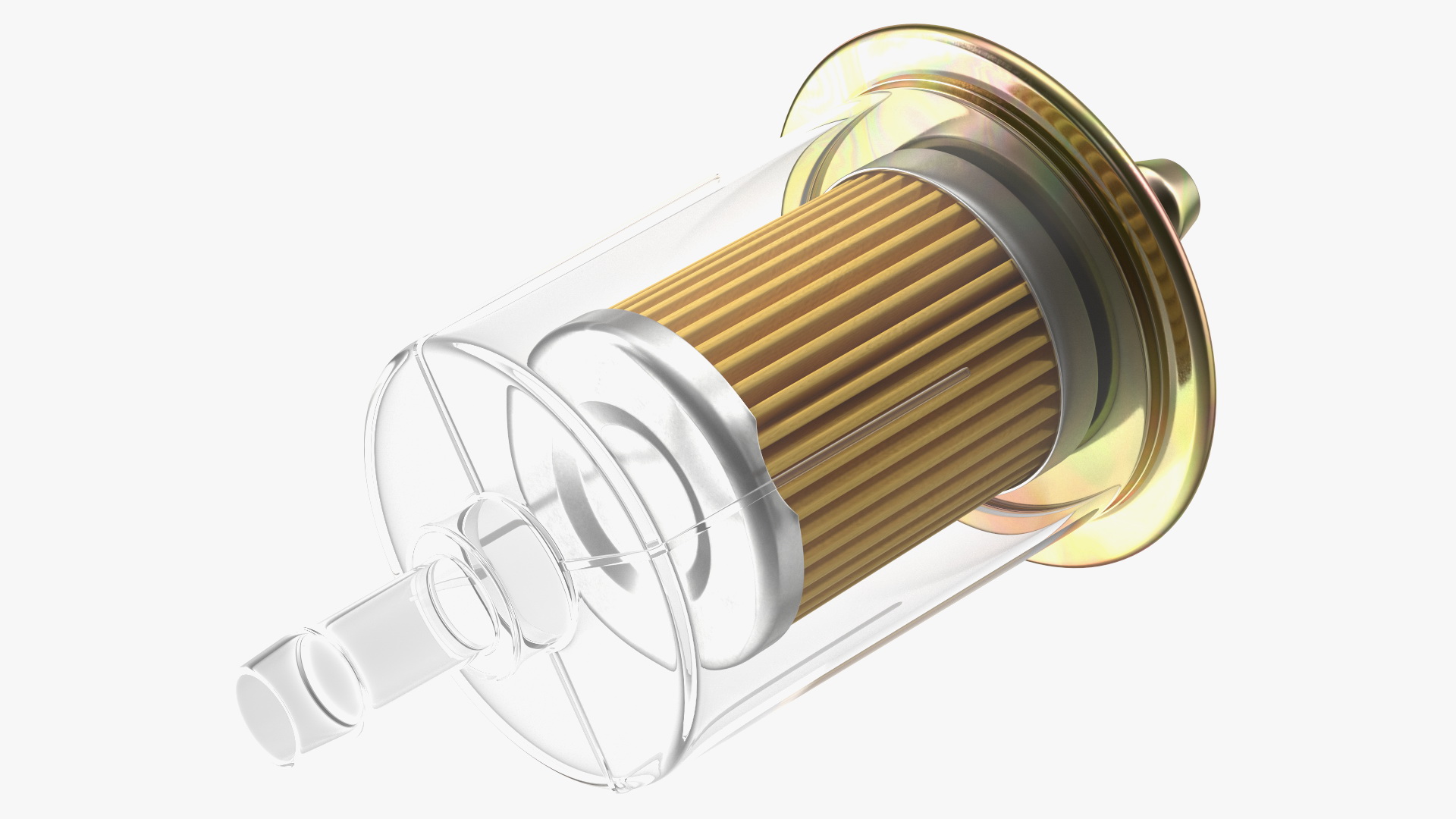 3D Universal Inline Fuel Filter with Metal Cap model