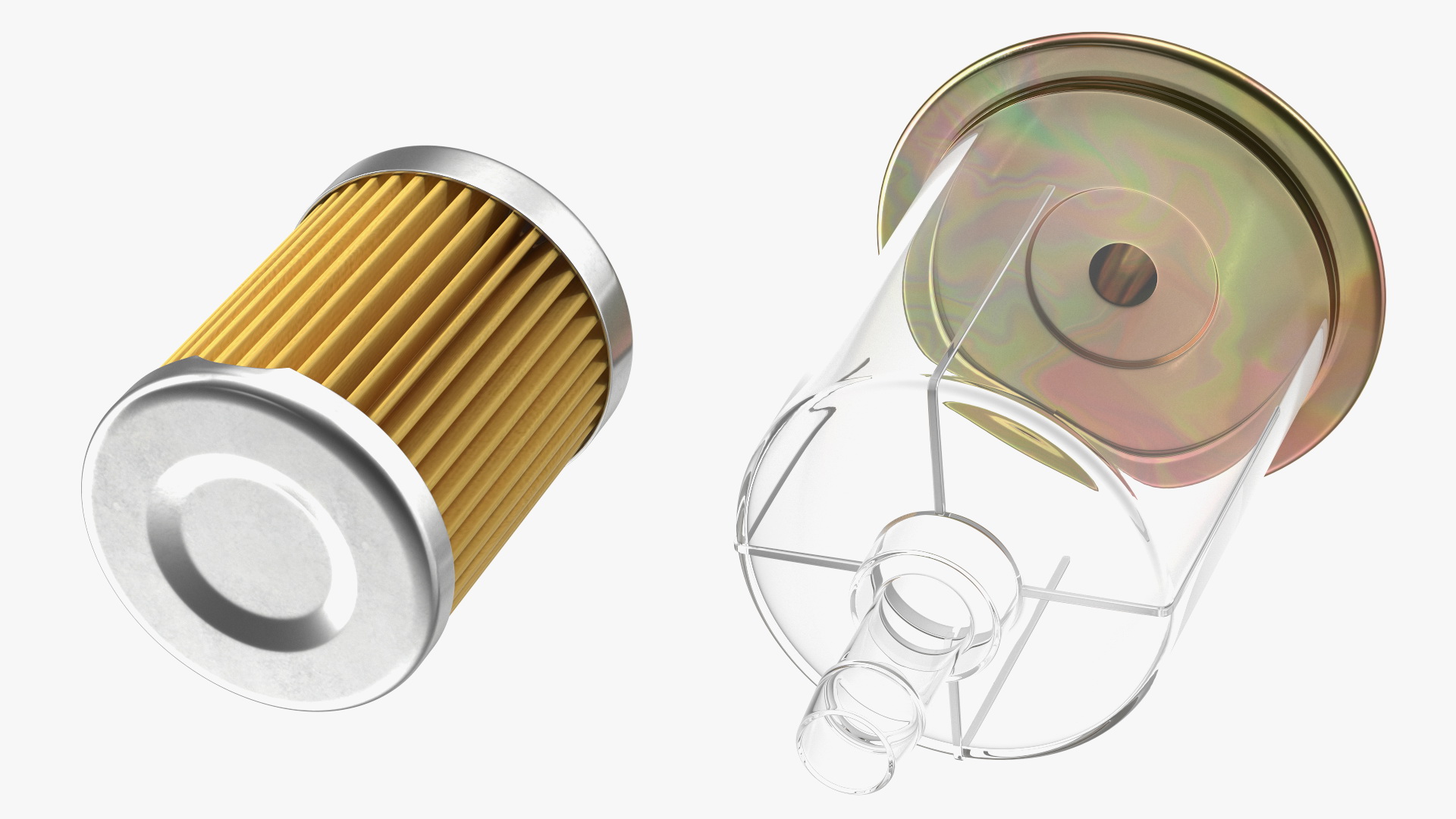 3D Universal Inline Fuel Filter with Metal Cap model