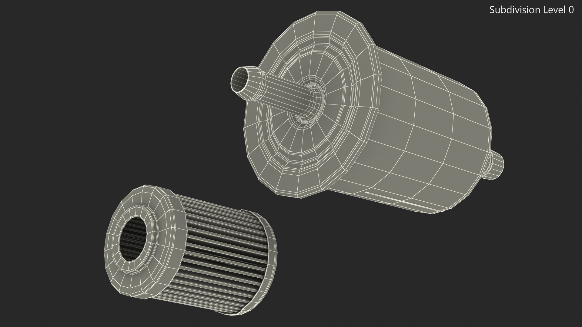 3D Universal Inline Fuel Filter with Metal Cap model