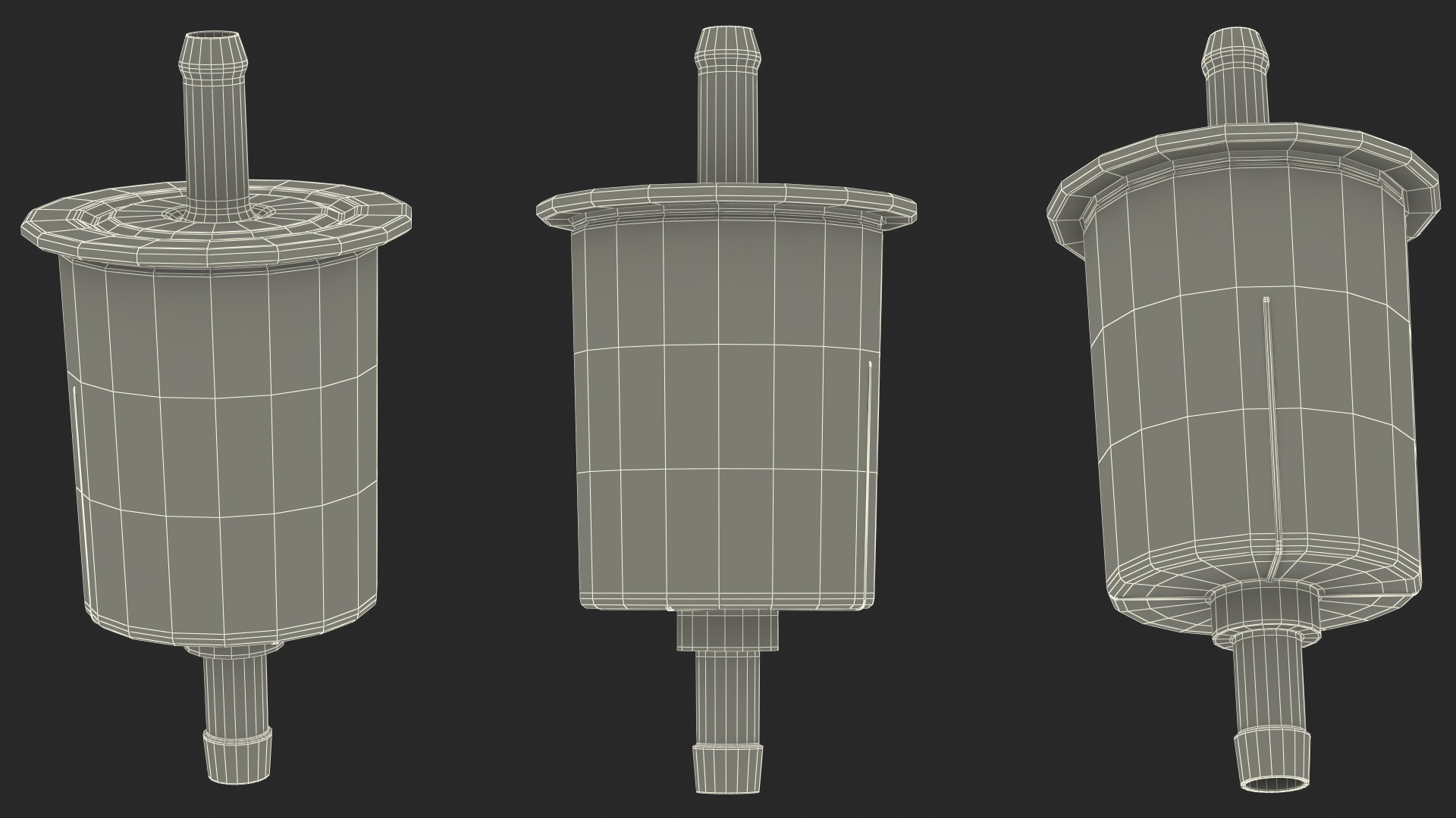 3D Universal Inline Fuel Filter with Metal Cap model