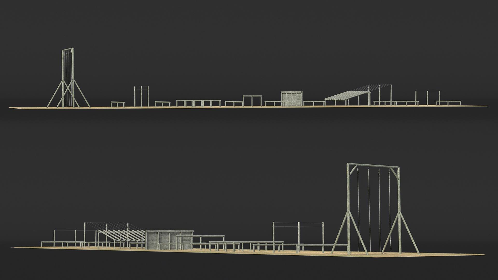 Military Obstacle Course Old Fur 3D