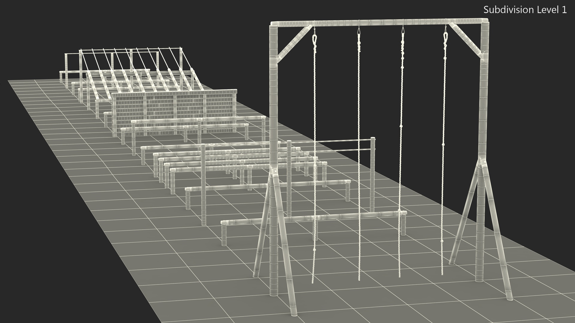 Military Obstacle Course Old Fur 3D