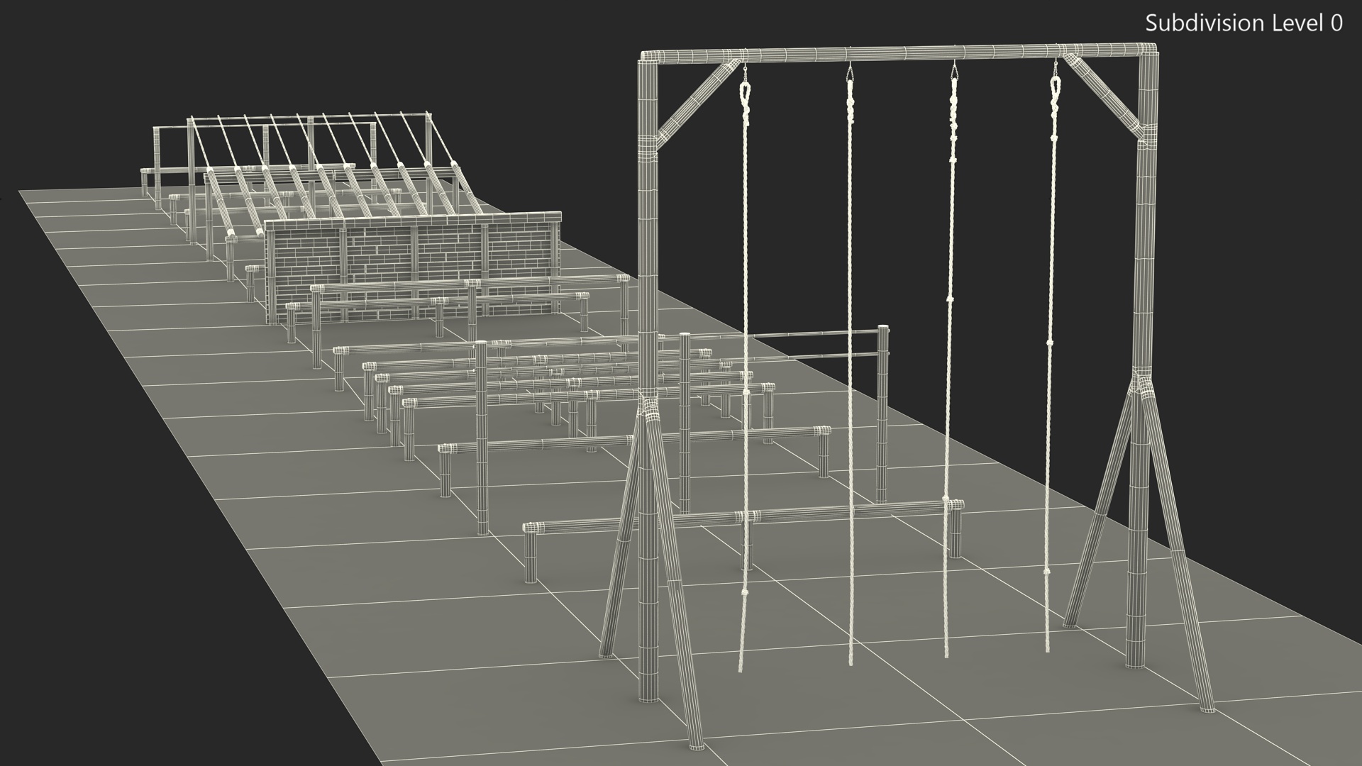 Military Obstacle Course Old Fur 3D