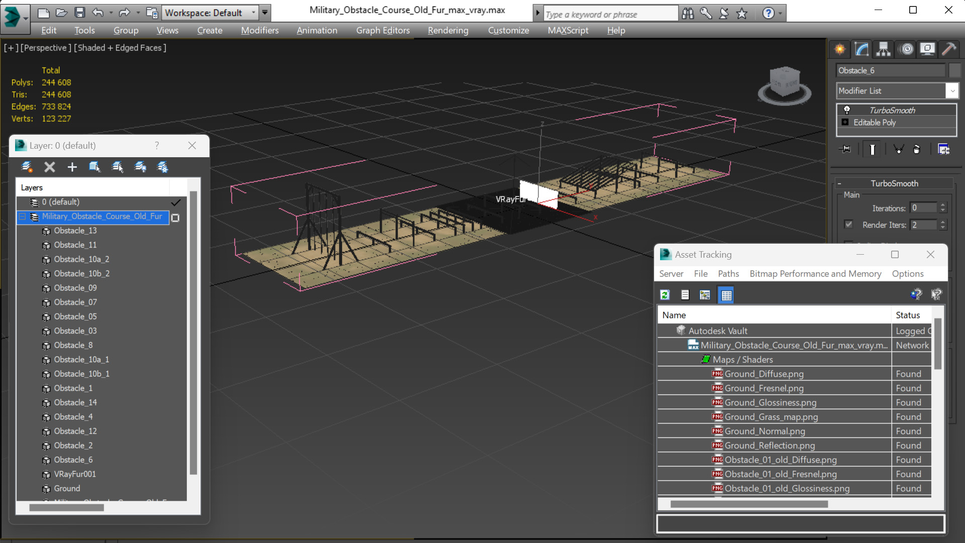 Military Obstacle Course Old Fur 3D