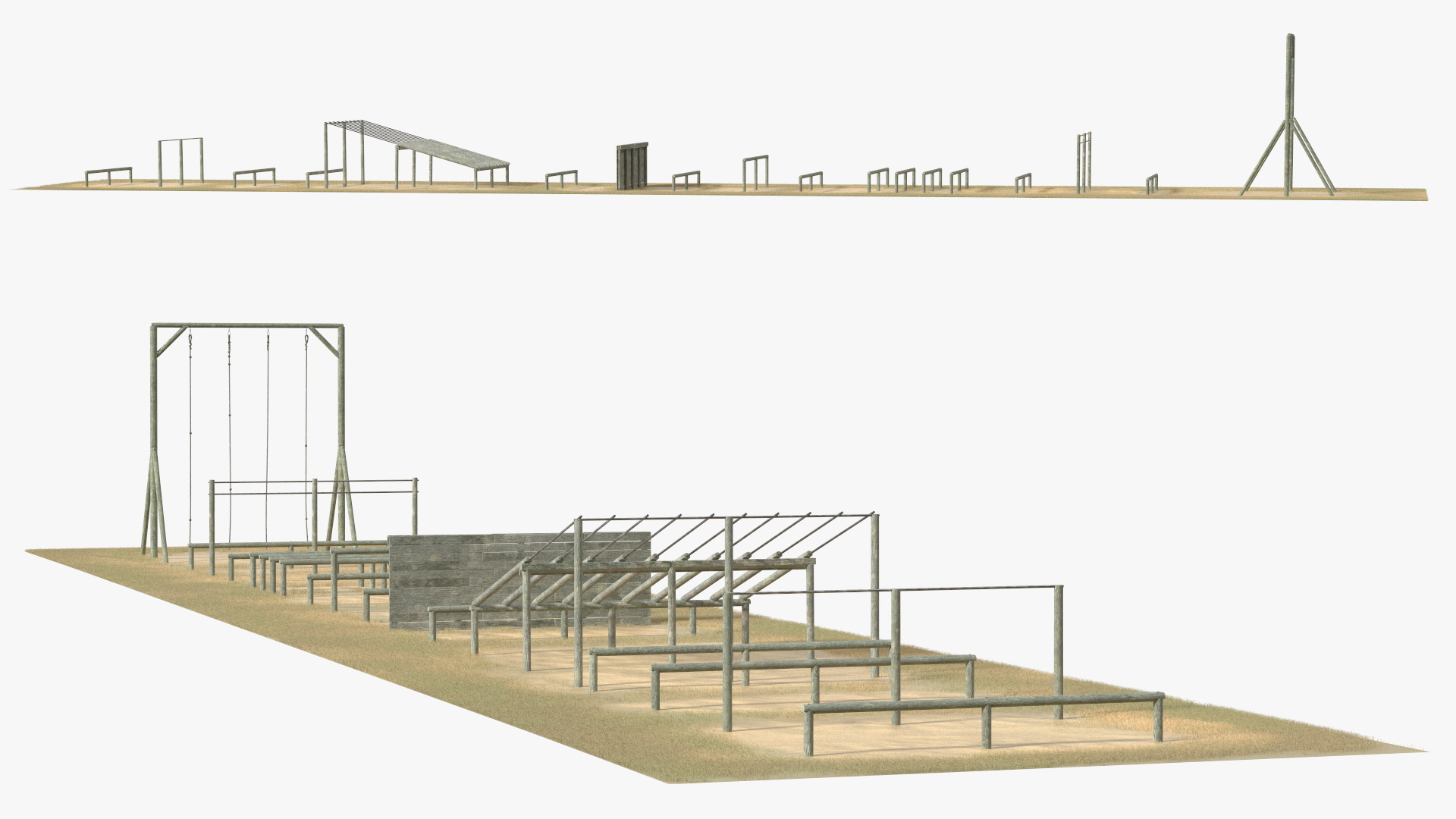 Military Obstacle Course Old Fur 3D