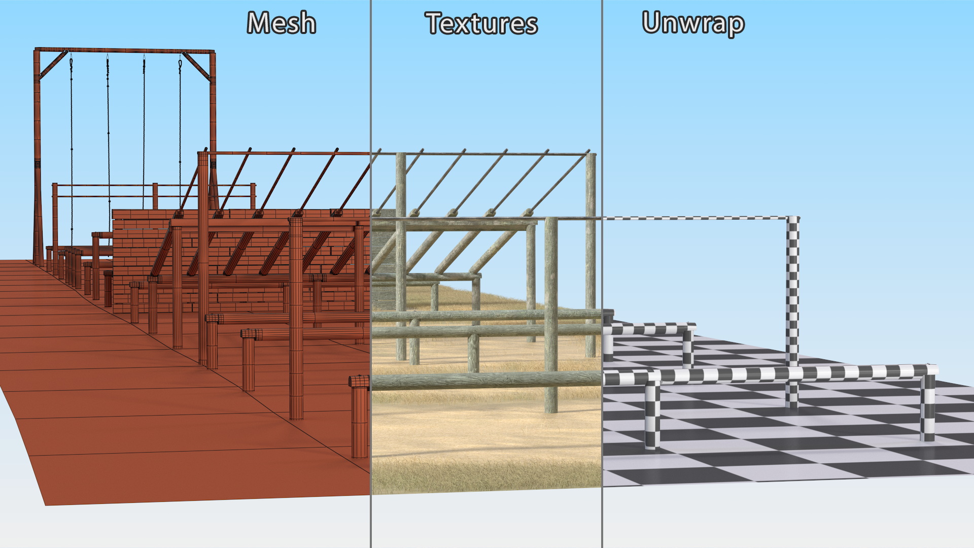 Military Obstacle Course Old Fur 3D