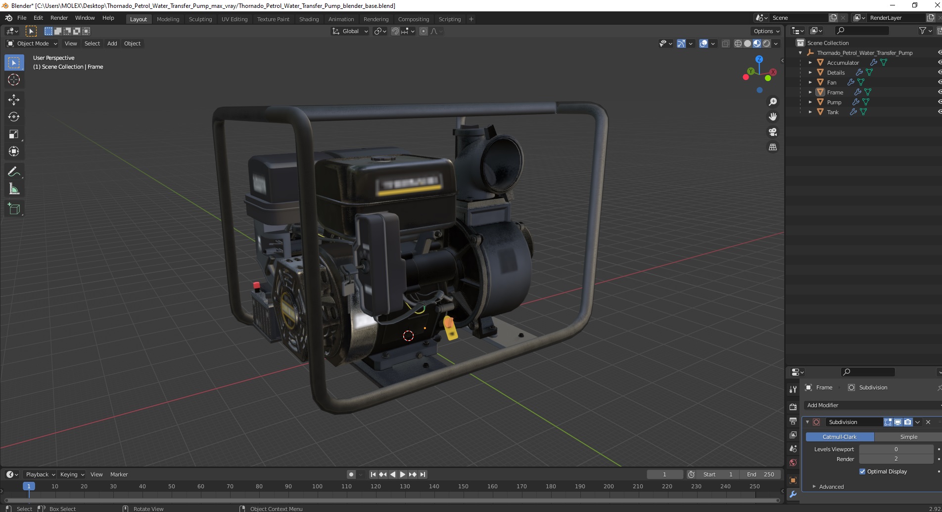 3D model Thornado Petrol Water Transfer Pump