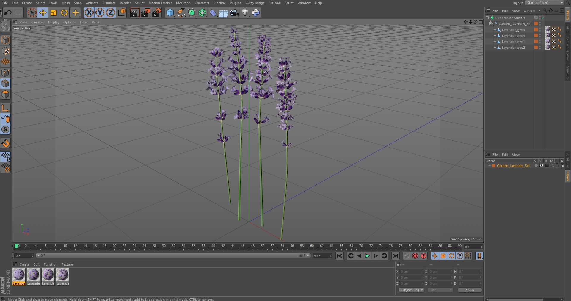 Garden Lavender Set 3D model