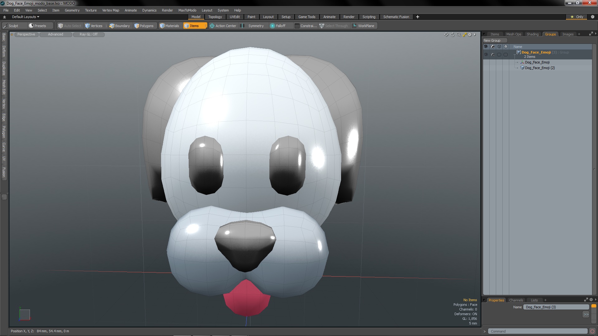 Dog Face Emoji 3D model