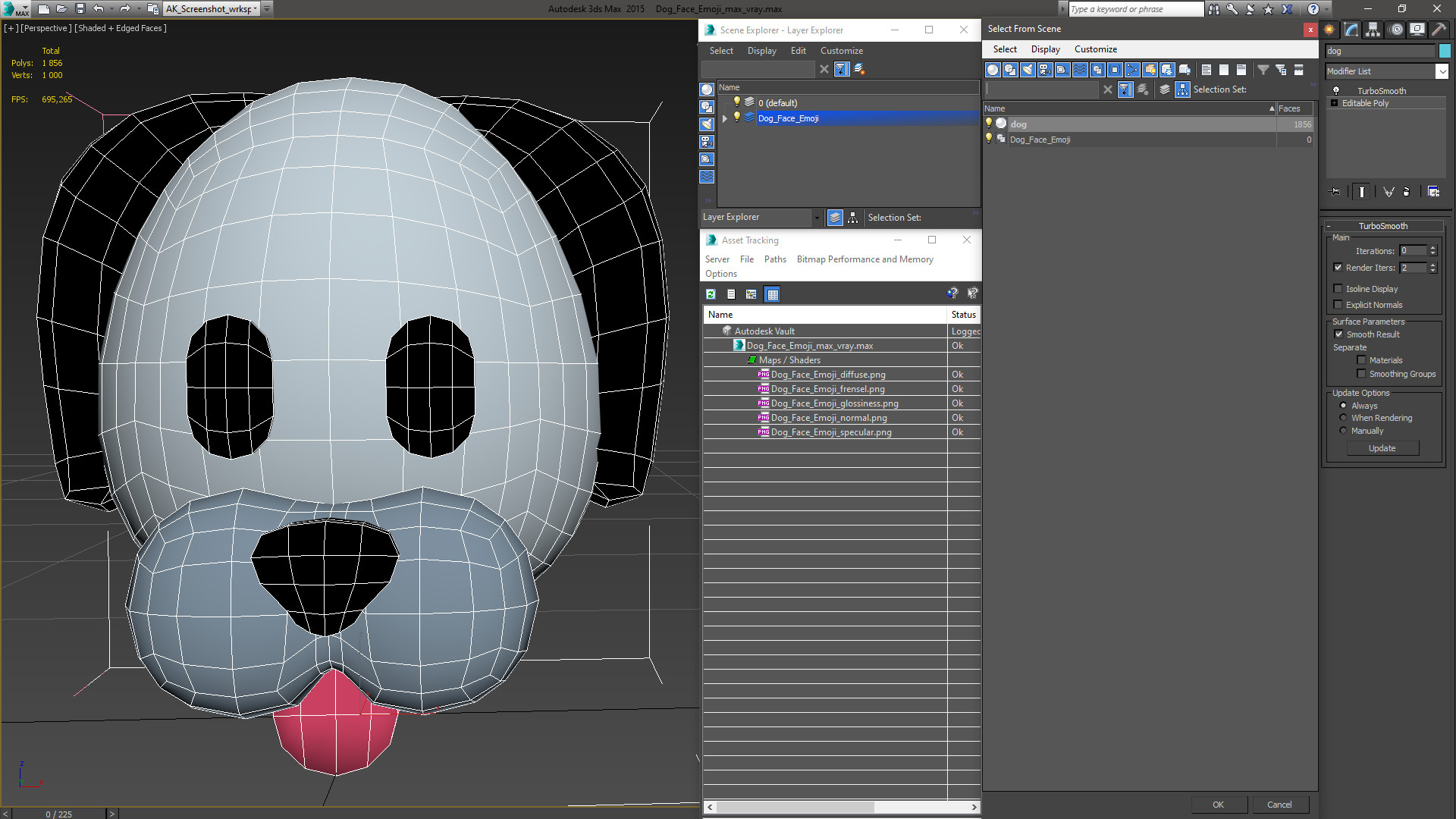 Dog Face Emoji 3D model