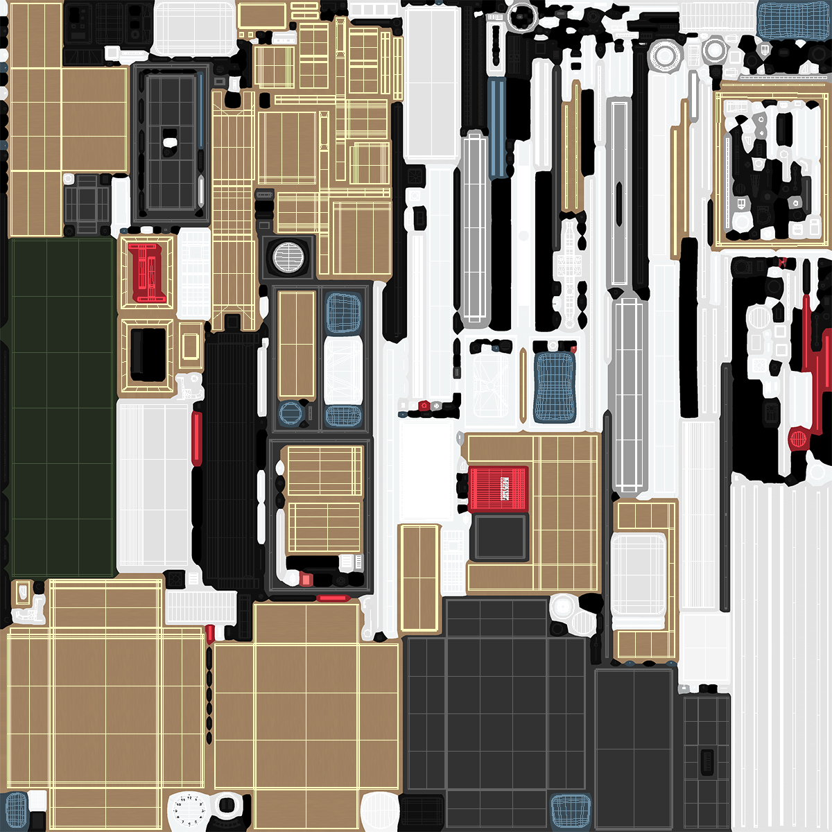 Laboratory Interior with Cabinets and Microscopes 3D model
