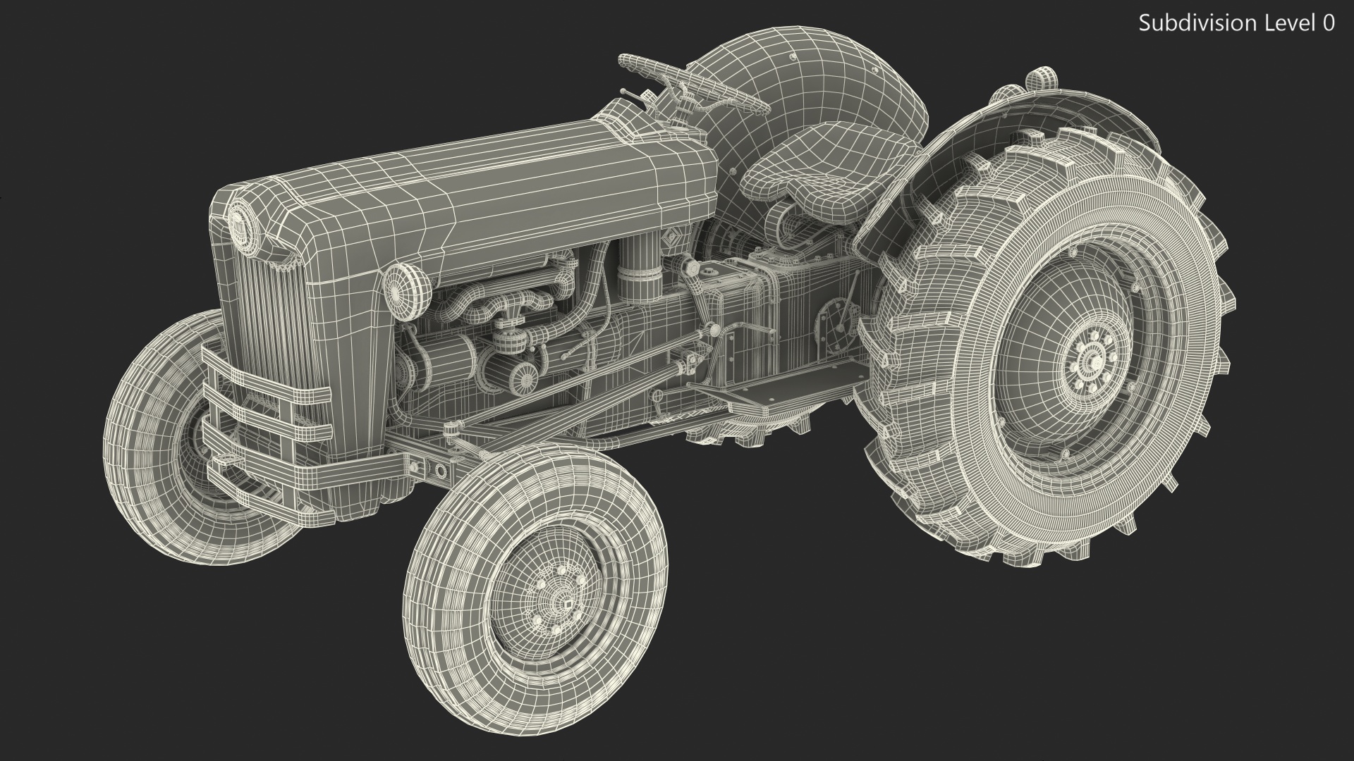3D Ford NAA Golden Jubilee 1953 Vintage Tractor Old model