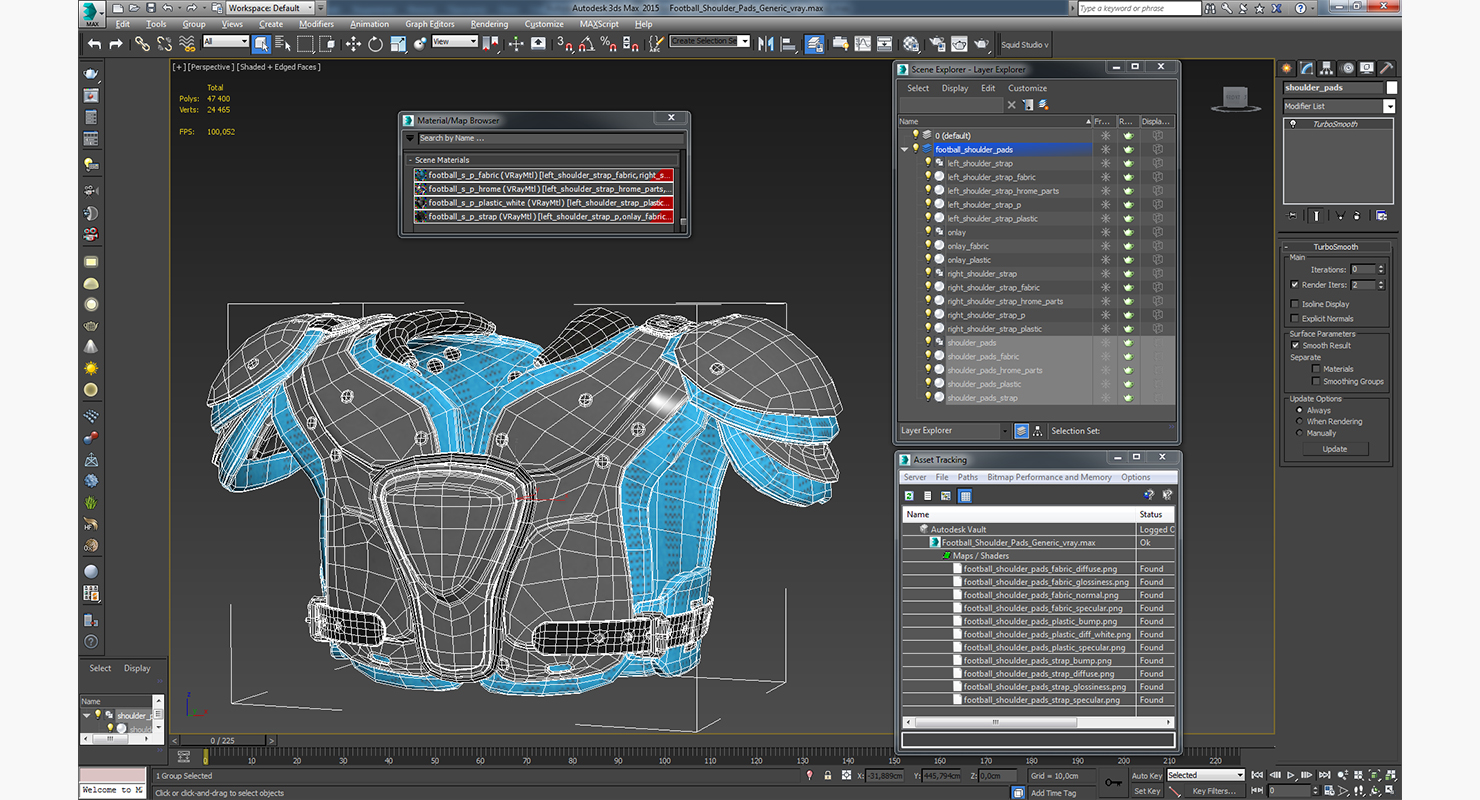 3D model Football Shoulder Pads Generic