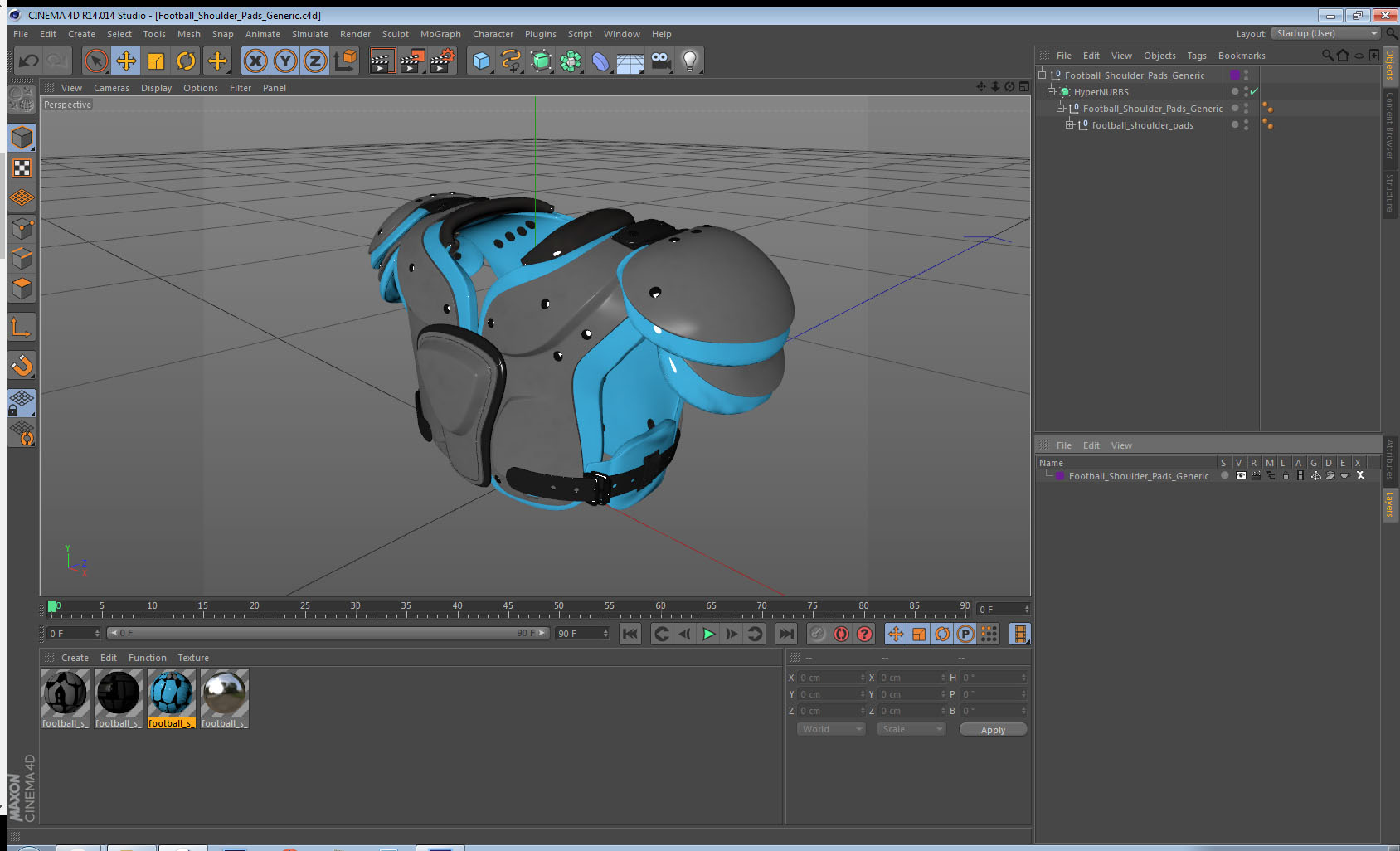 3D model Football Shoulder Pads Generic