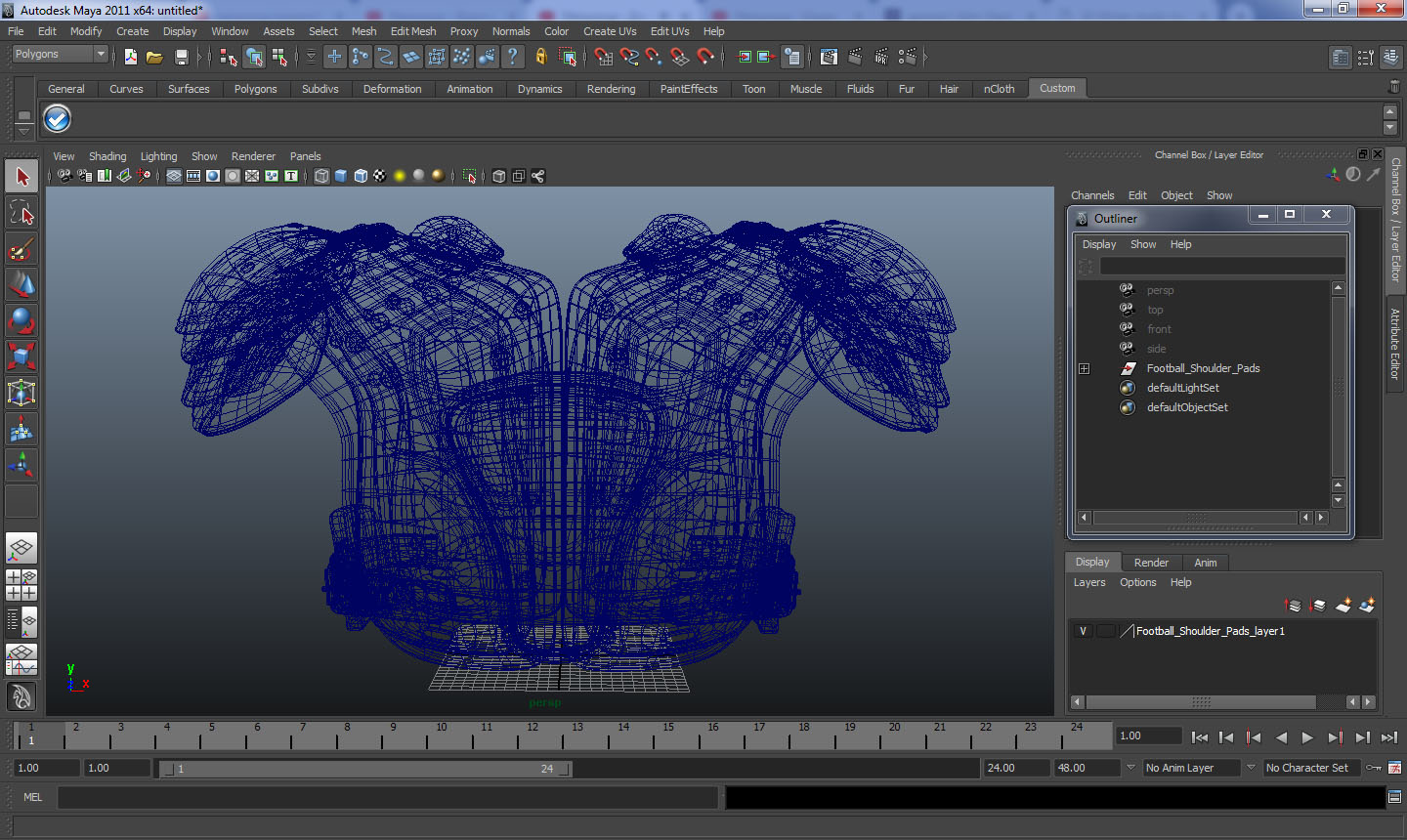 3D model Football Shoulder Pads Generic