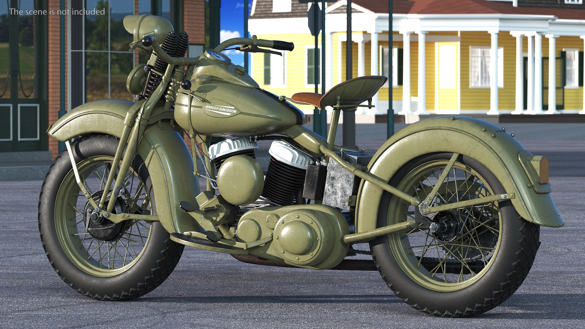 3D model Harley-Davidson WLA Liberator Green
