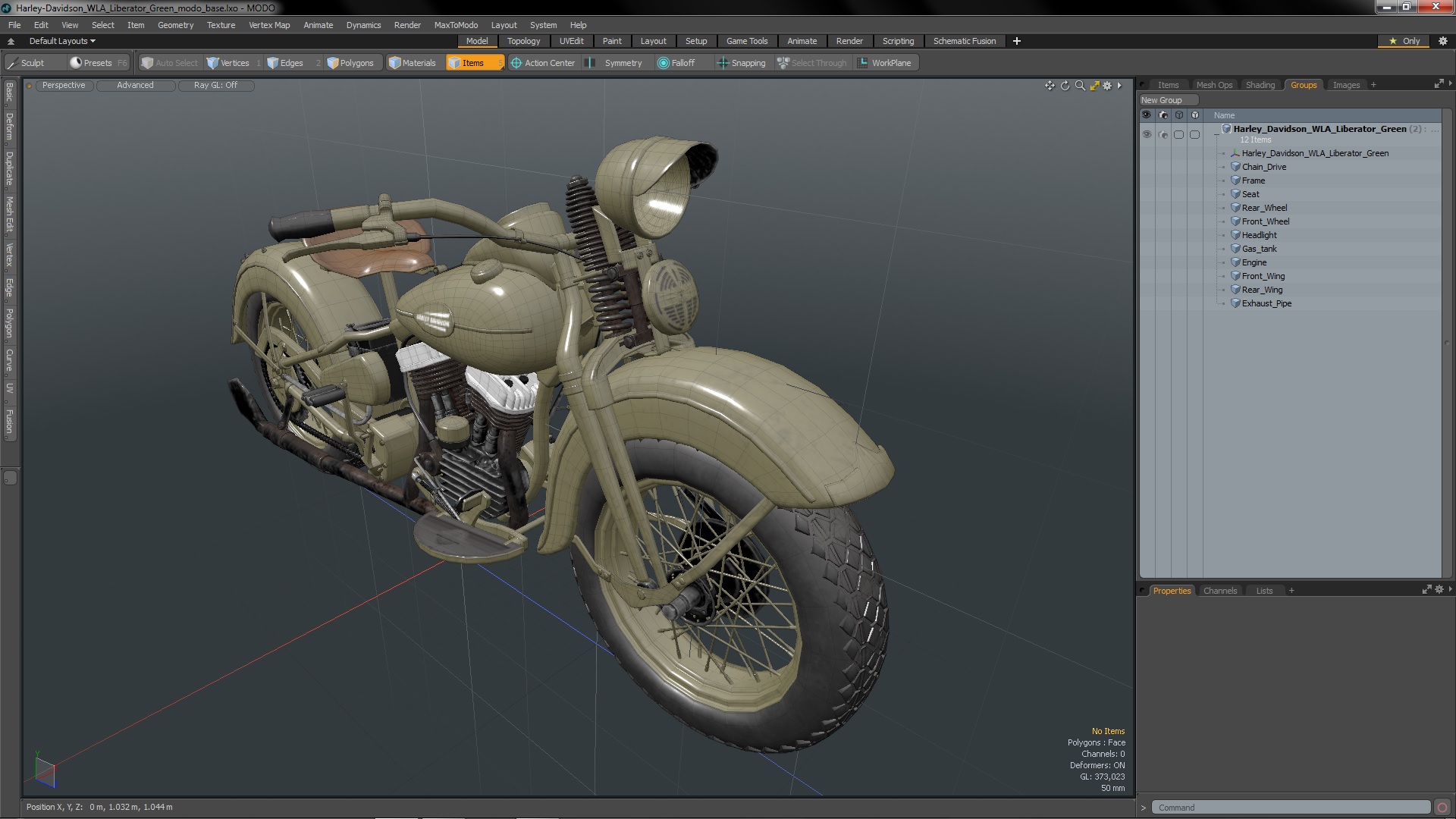 3D model Harley-Davidson WLA Liberator Green