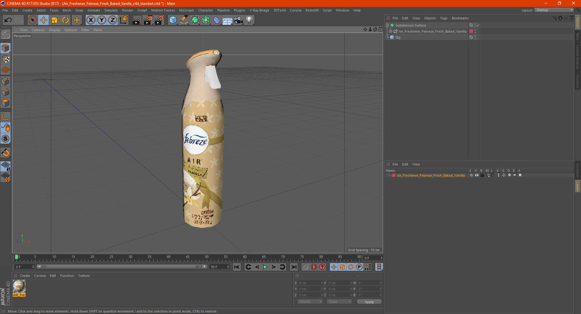 3D Air Freshener Febreze Fresh Baked Vanilla