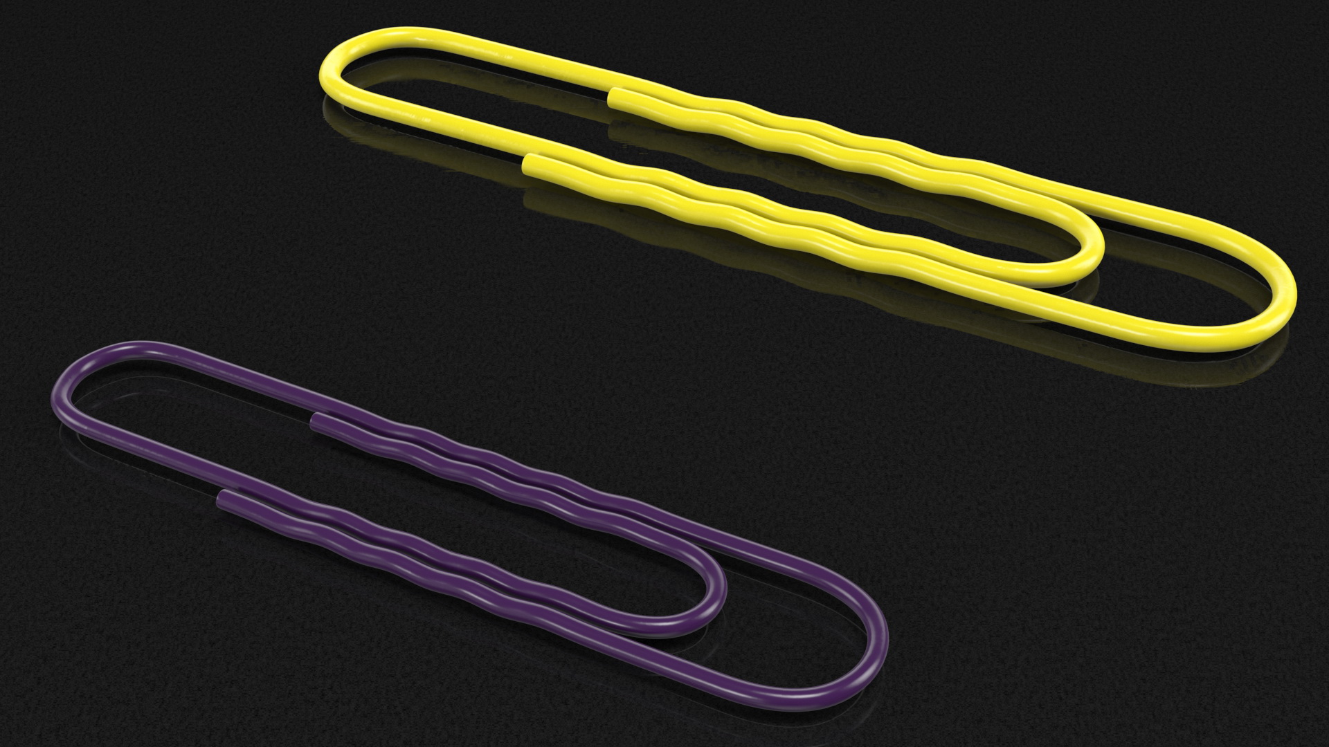 Paper Clip Wavy Shape Color 3D