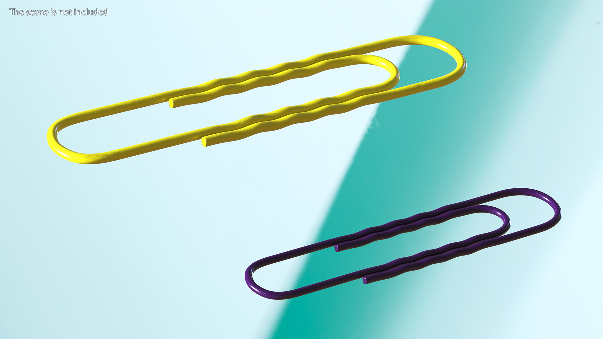Paper Clip Wavy Shape Color 3D