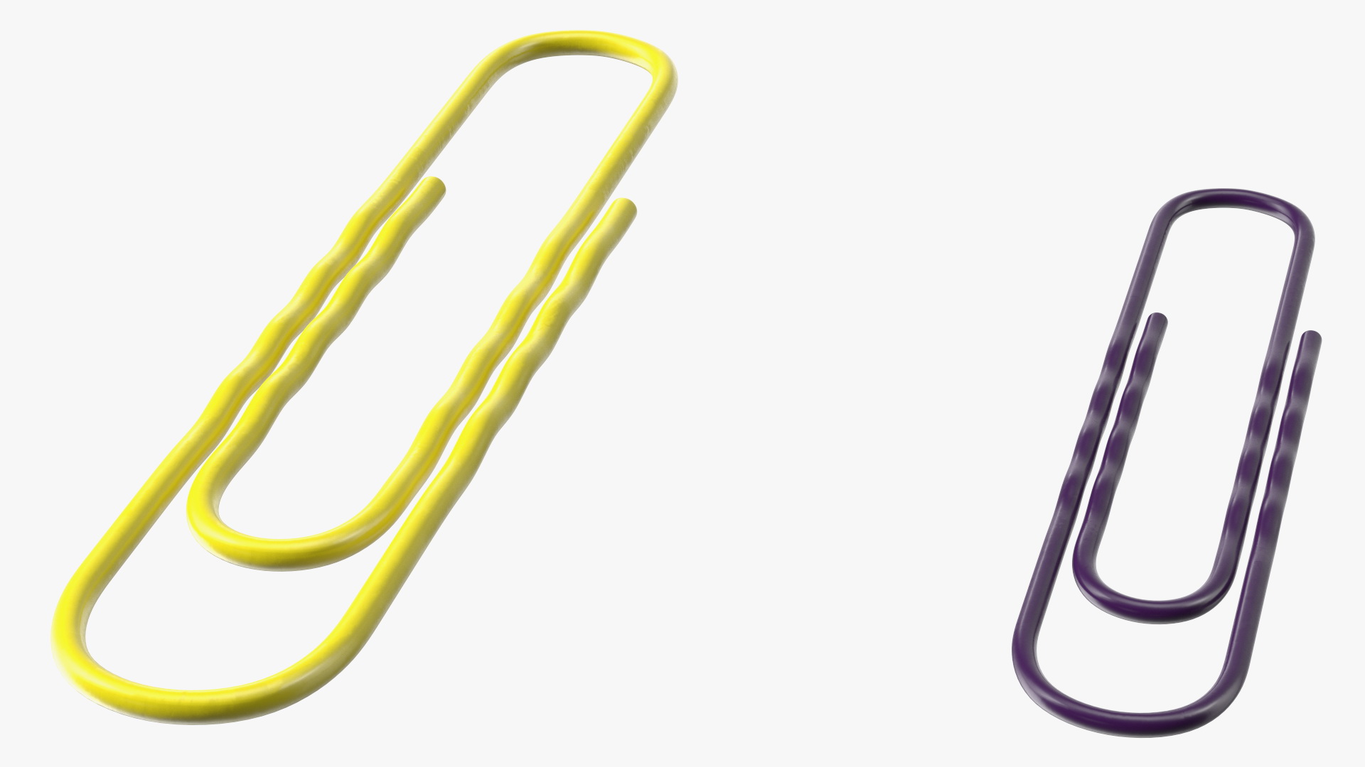 Paper Clip Wavy Shape Color 3D