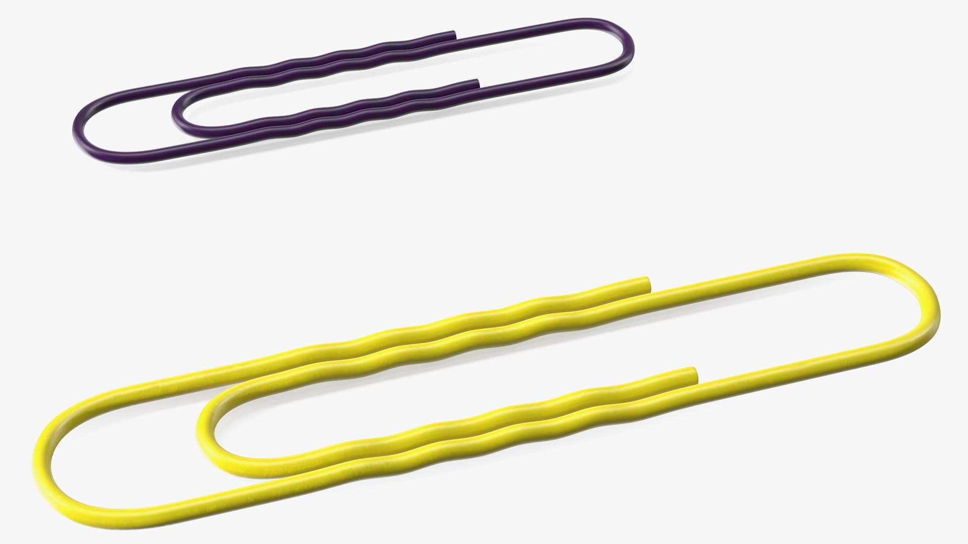 Paper Clip Wavy Shape Color 3D