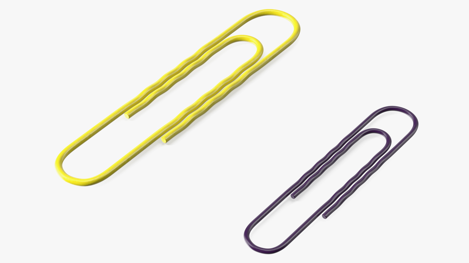 Paper Clip Wavy Shape Color 3D