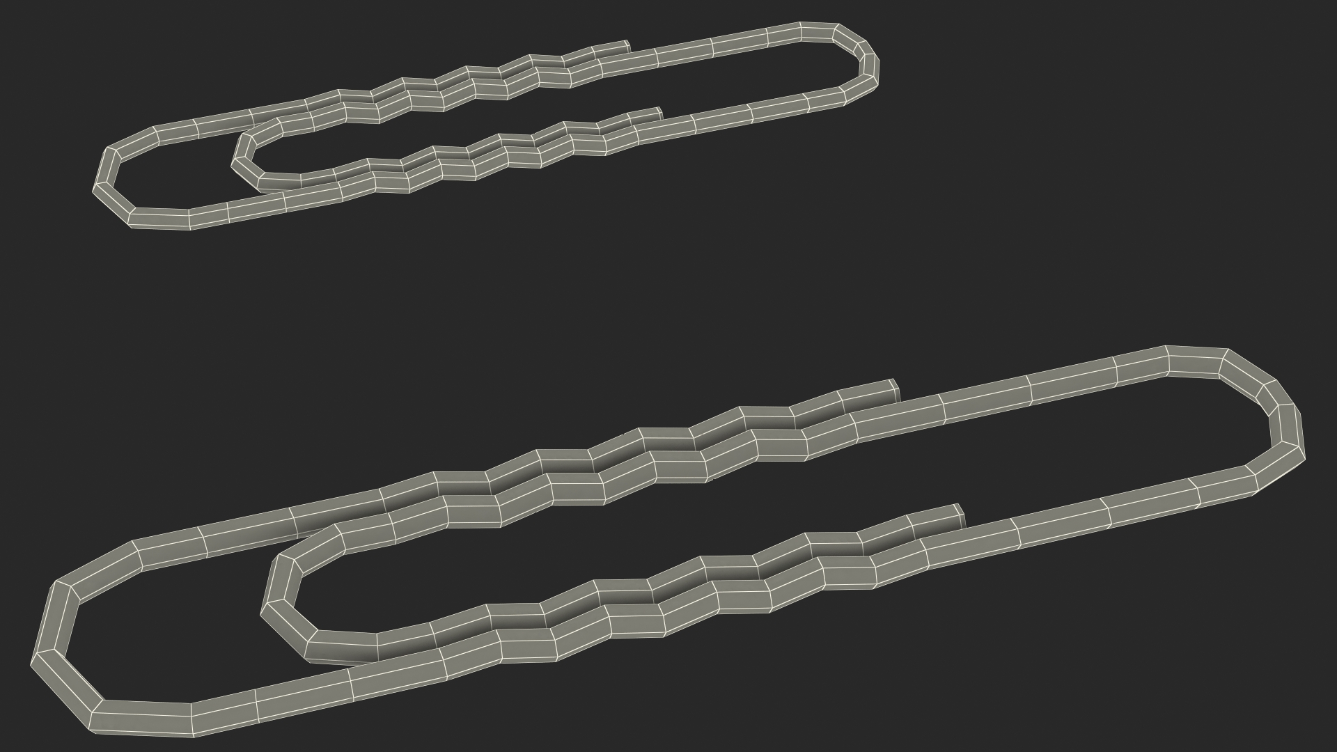 Paper Clip Wavy Shape Color 3D
