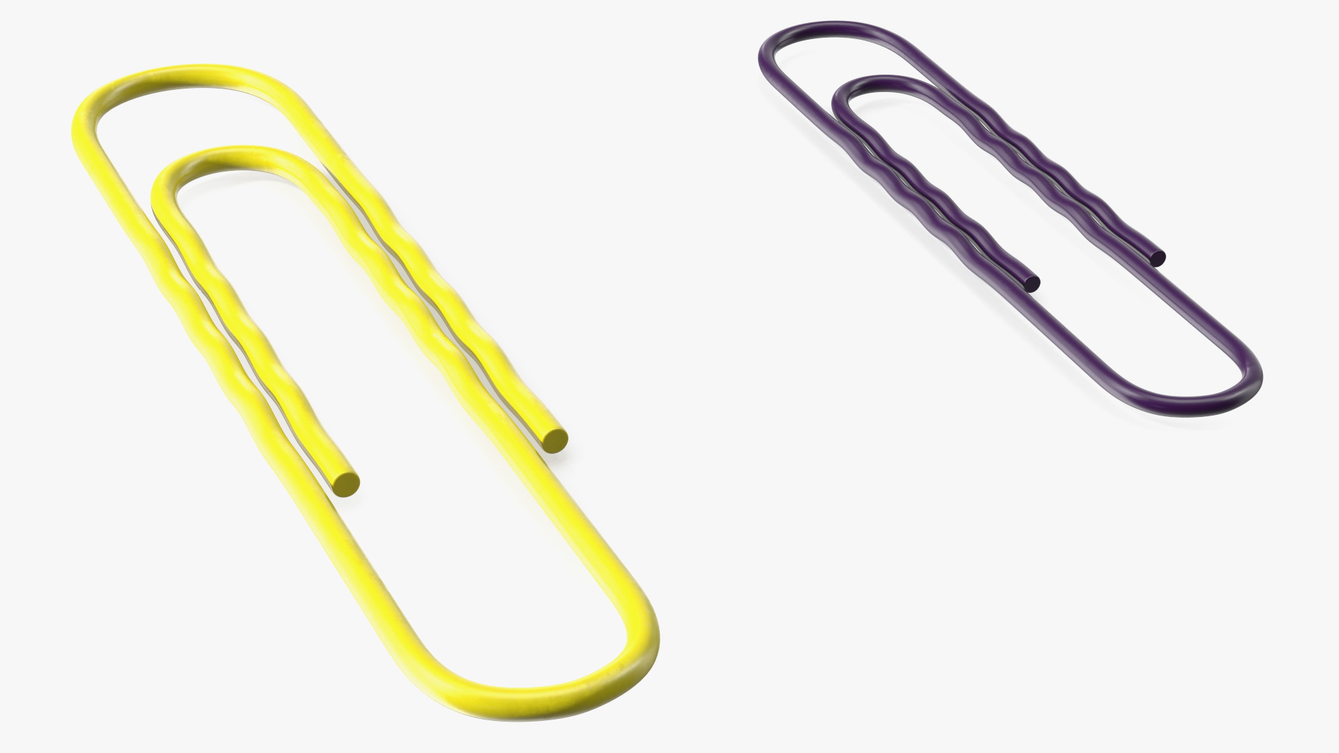 Paper Clip Wavy Shape Color 3D