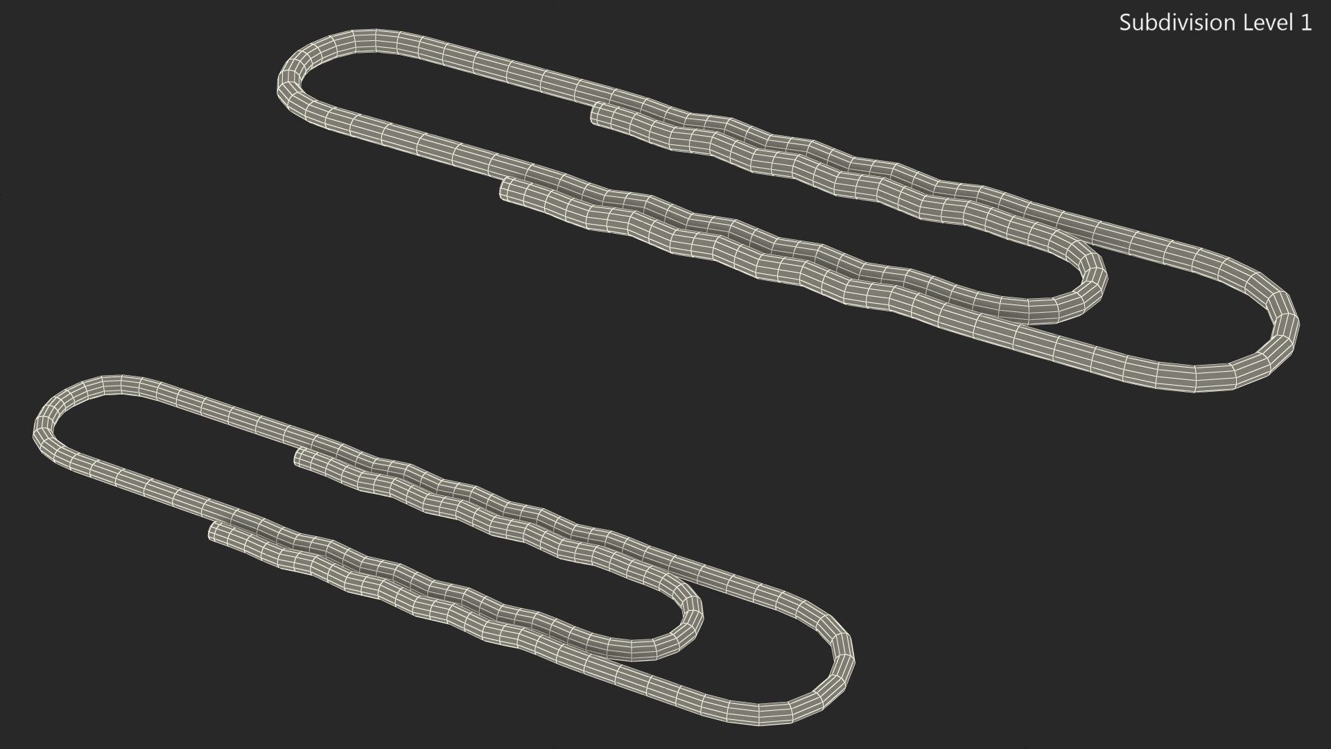 Paper Clip Wavy Shape Color 3D