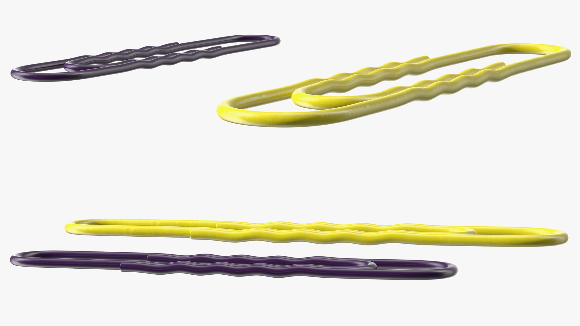 Paper Clip Wavy Shape Color 3D