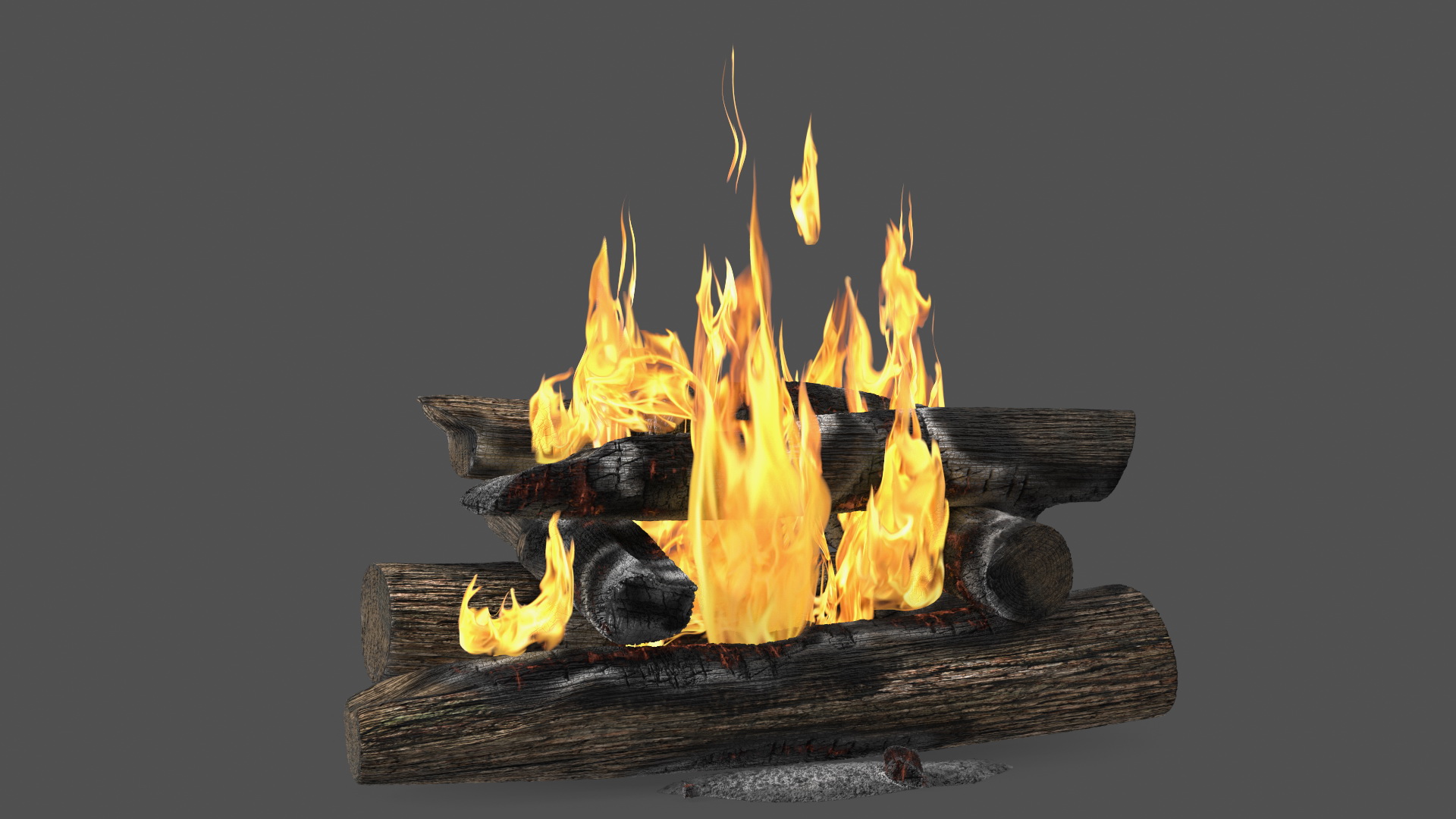 3D model Wood Fire and Embers