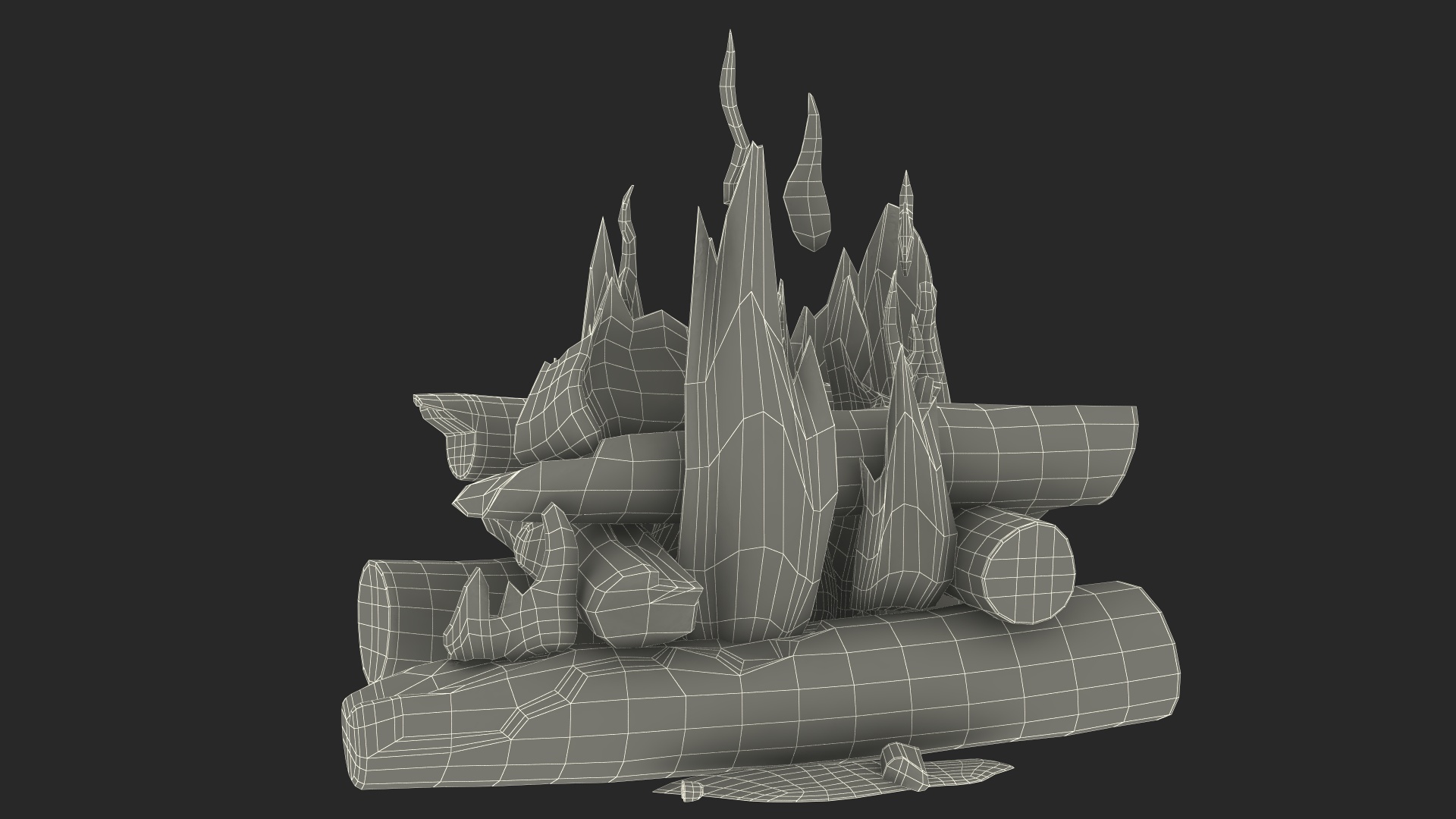 3D model Wood Fire and Embers