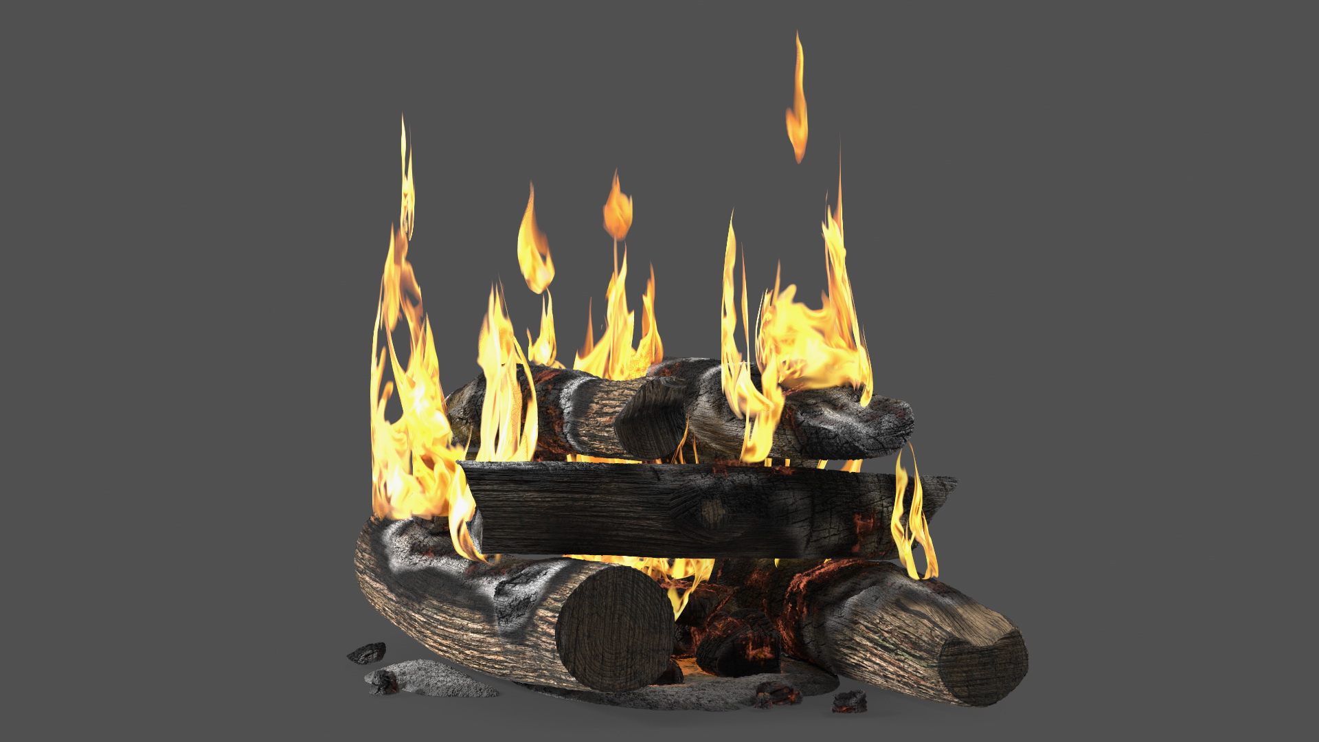 3D model Wood Fire and Embers