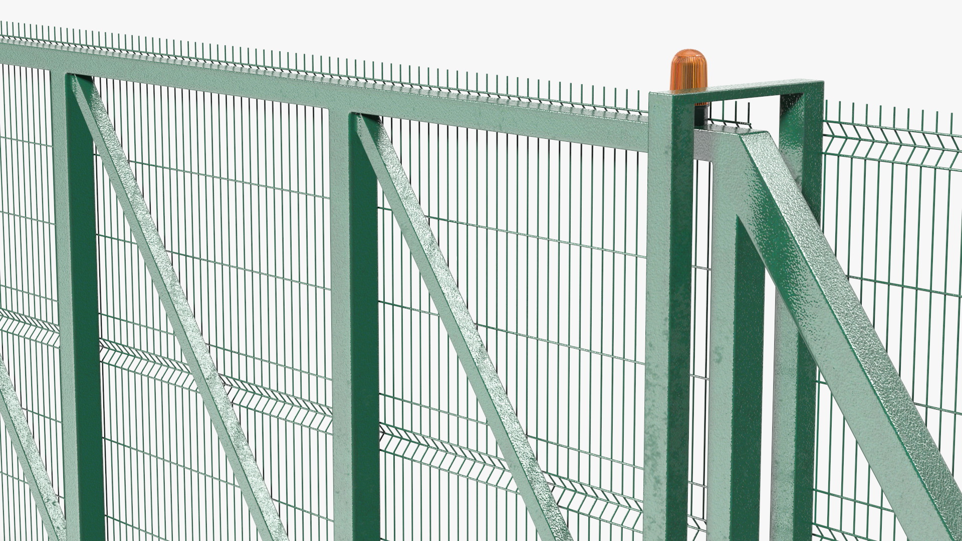 3D Commercial Chain Link Gates Green model